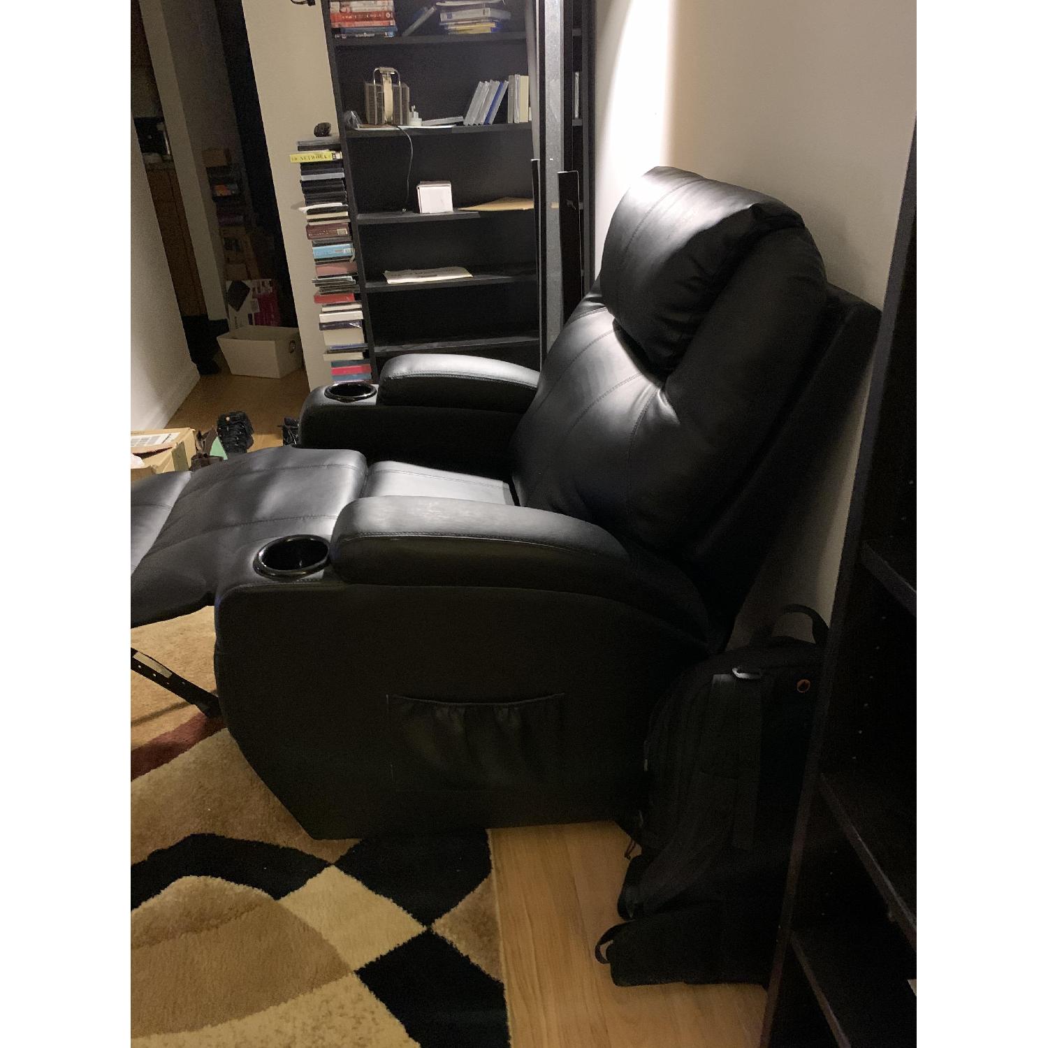 Tangkula PU Leather Ergonomic Heated Massage Recliner Chair - image-1
