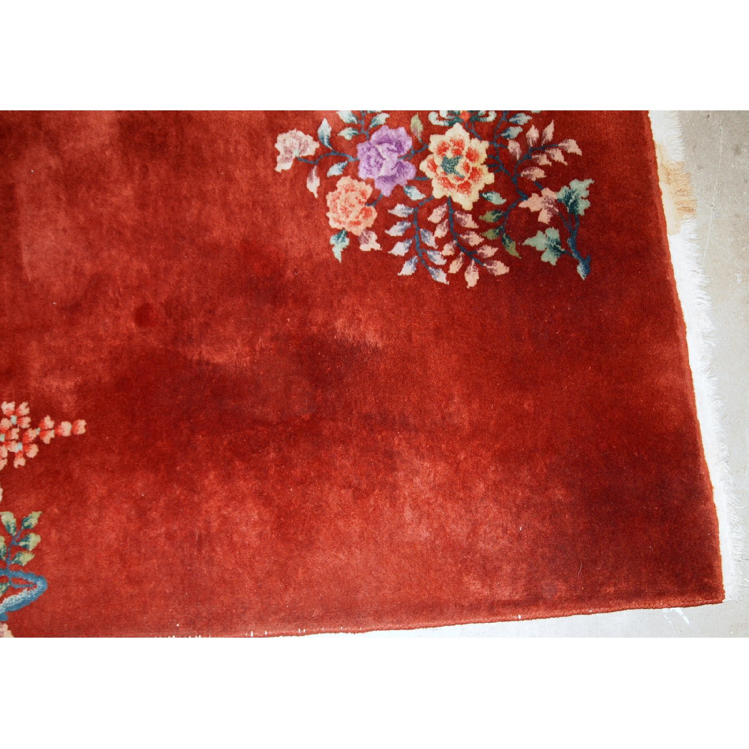 Handmade Antique Art Deco Chinese Rug - image-3