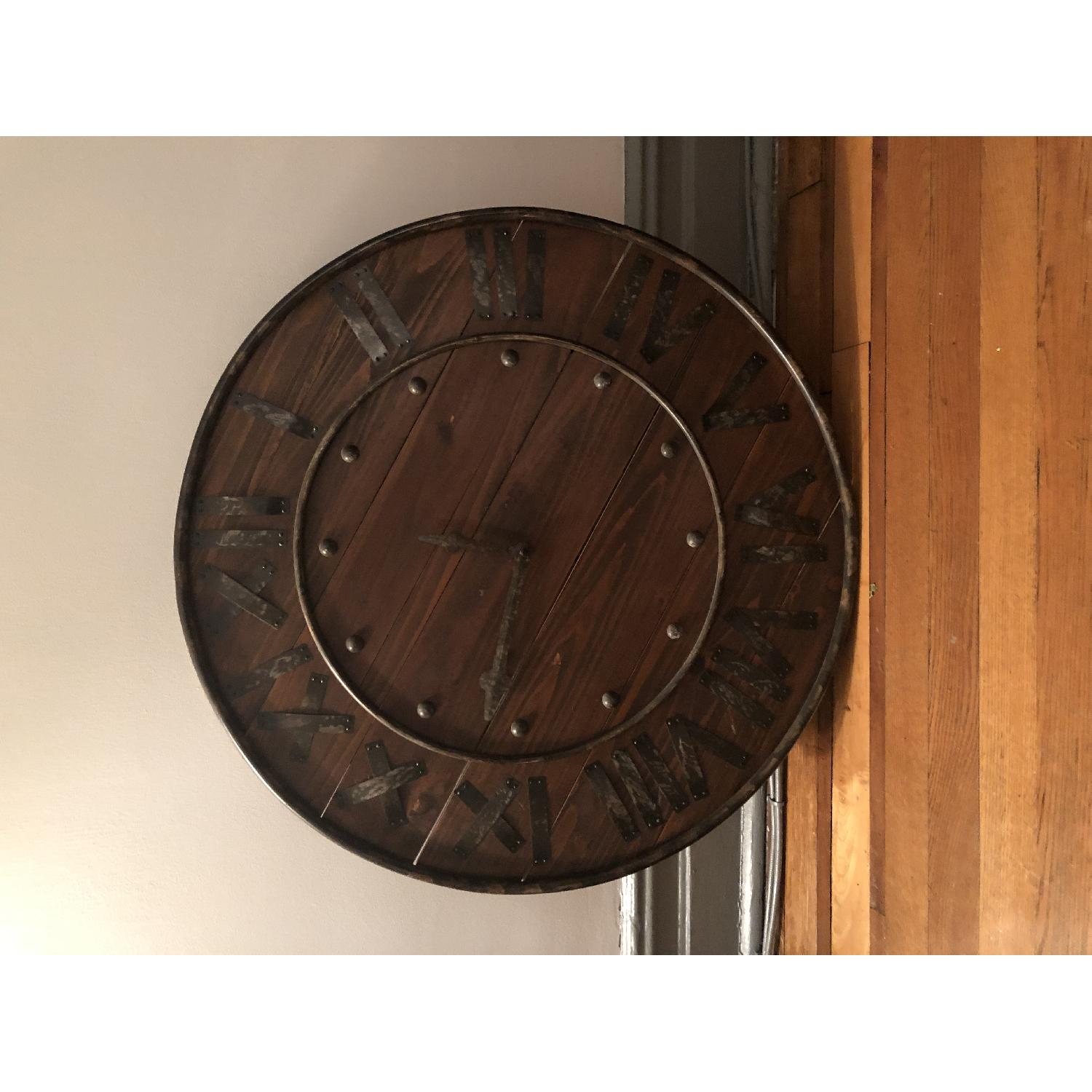 Pottery Barn Large Wooden Clock AptDeco