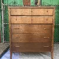Broyhill Saga Mid Century Walnut Highboy Dresser