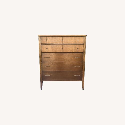 Broyhill Saga Mid Century Walnut Highboy Dresser