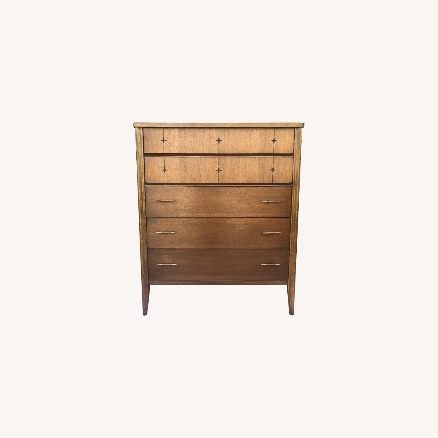 Broyhill Saga Mid Century Walnut Highboy Dresser