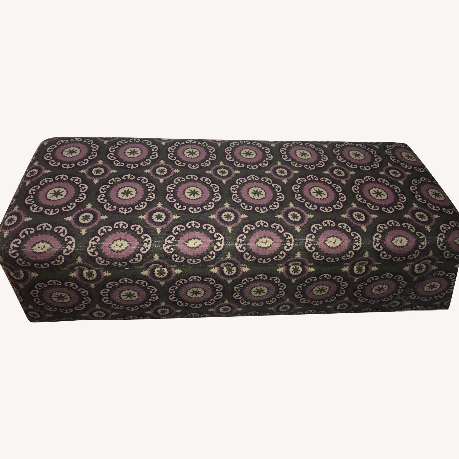 Purple & Grey Fabric Storage Bench - image-0