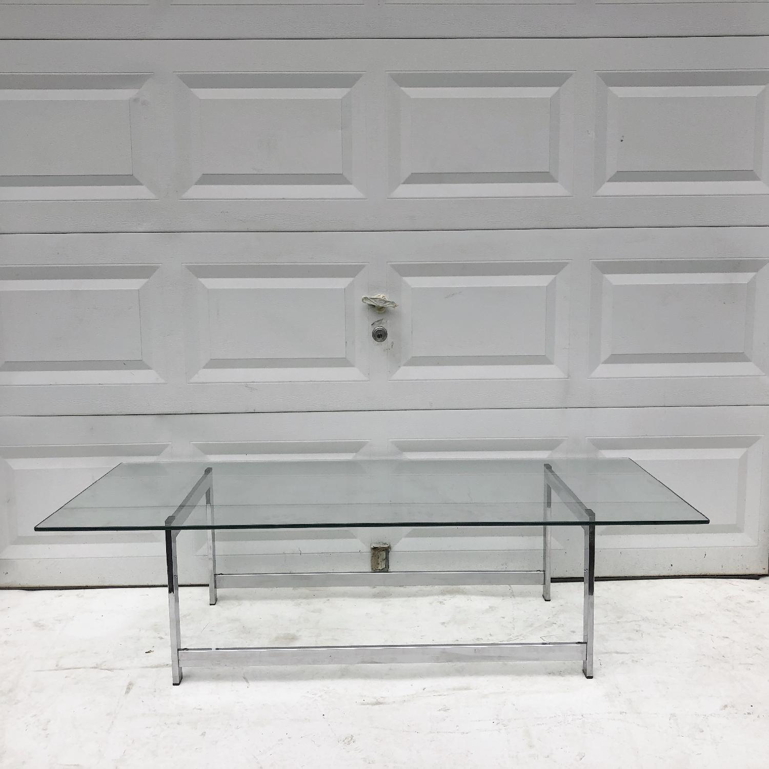Mid-Century Modern Chrome & Glass Coffee Table - image-6