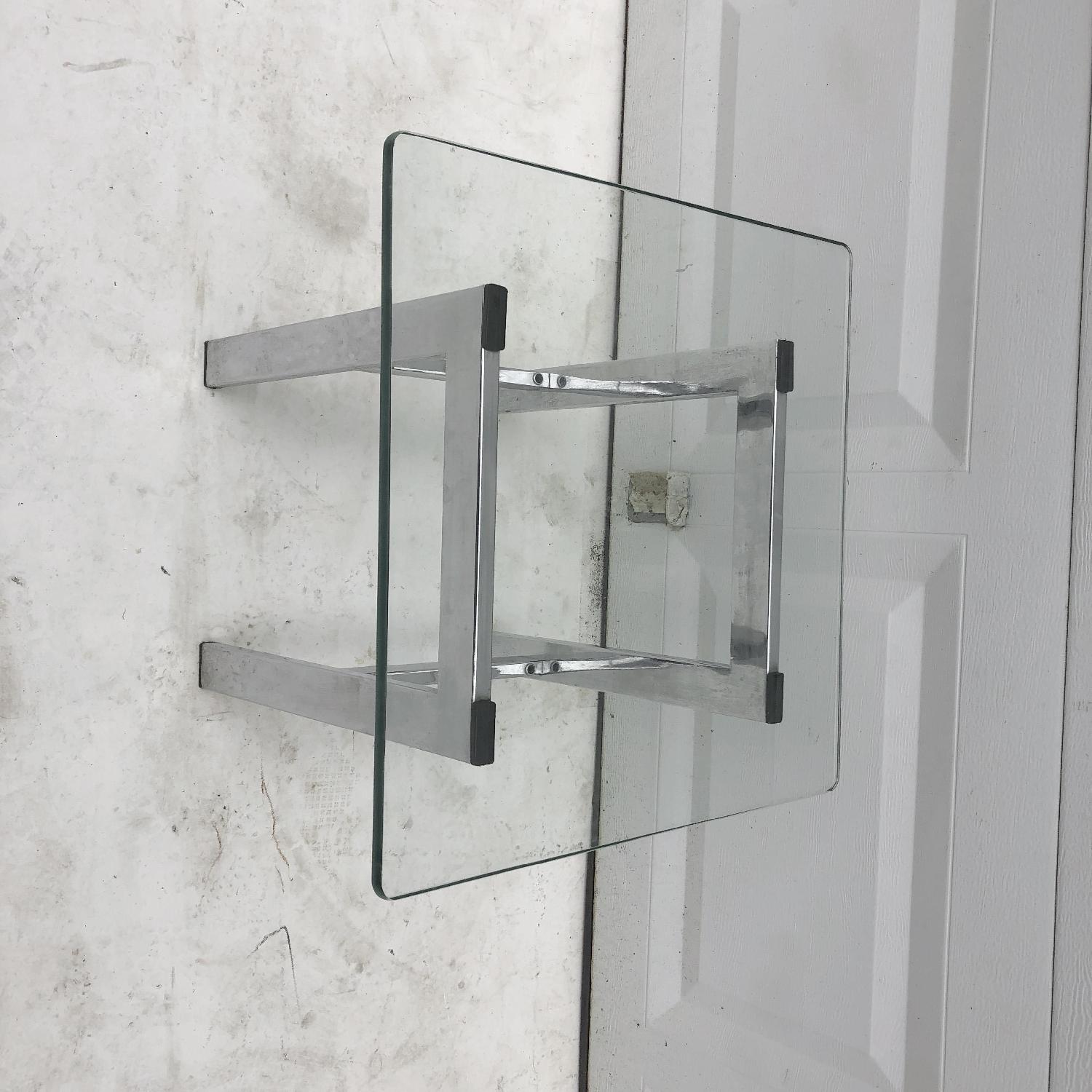 Mid-Century Modern Chrome and Glass End Table - image-1