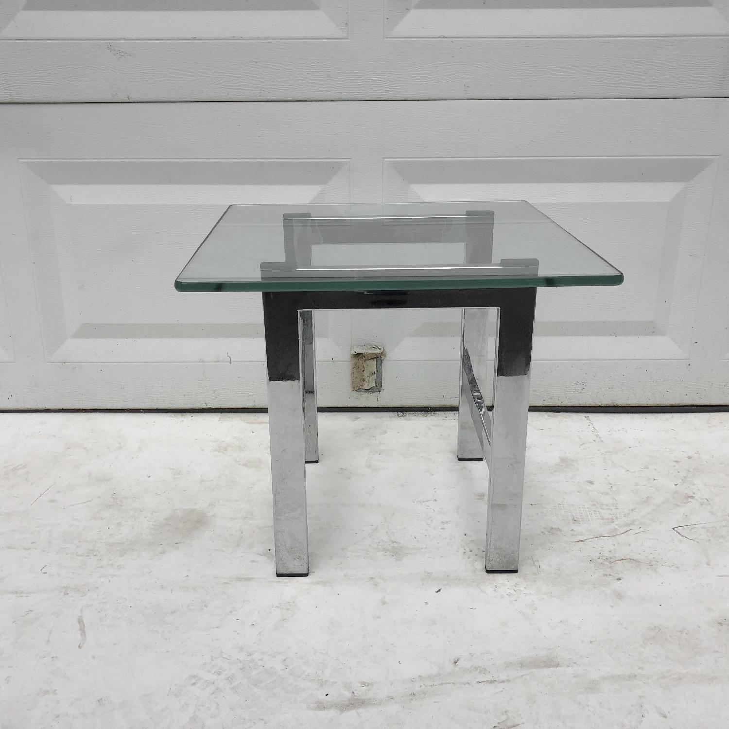 Mid-Century Modern Chrome and Glass End Table - image-8