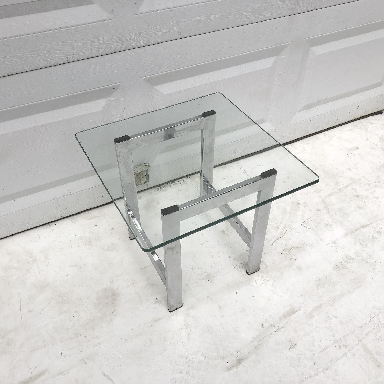 Mid-Century Modern Chrome and Glass End Table - image-4