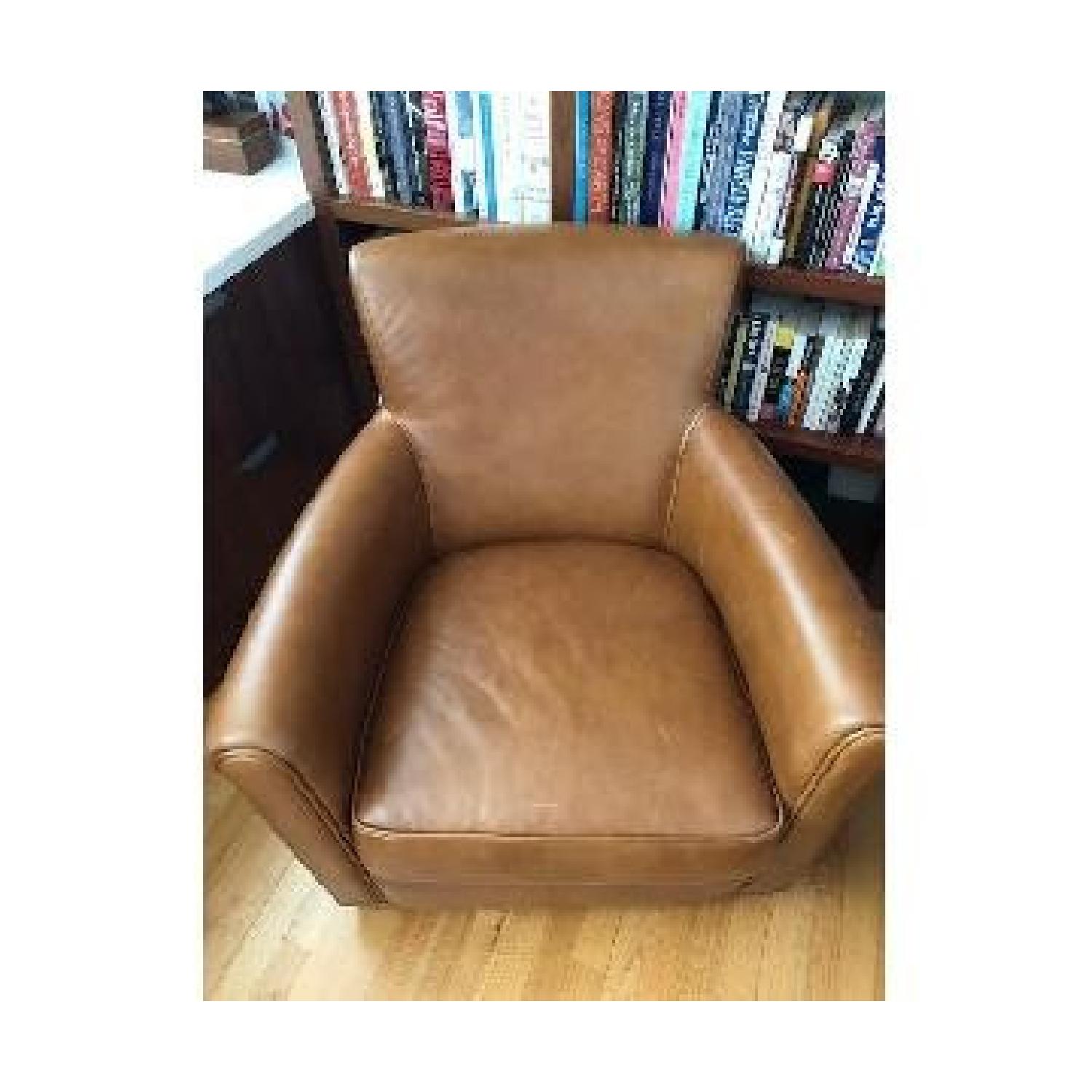 Pottery Barn Irving Leather Chair - image-1