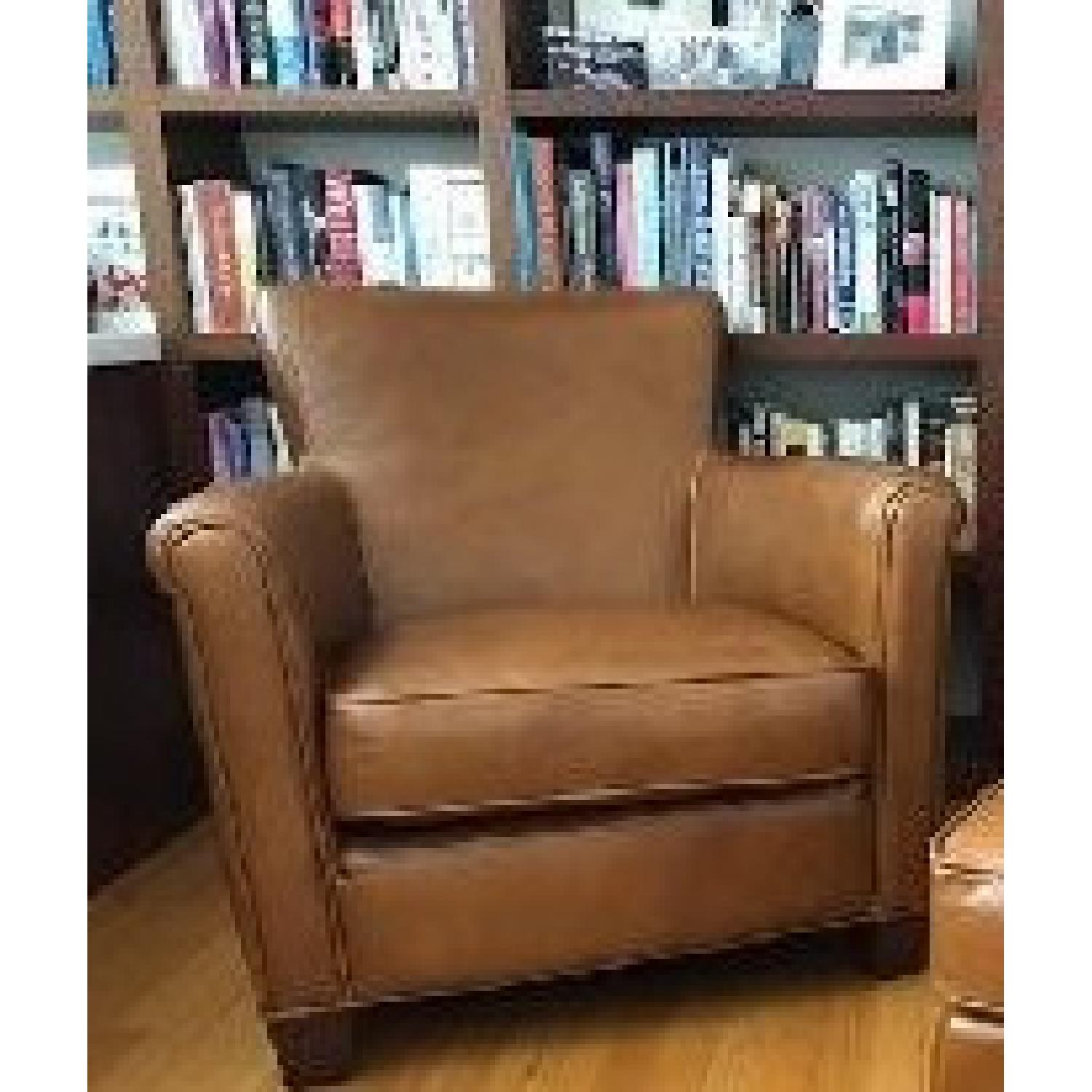 Pottery Barn Irving Leather Chair - image-3