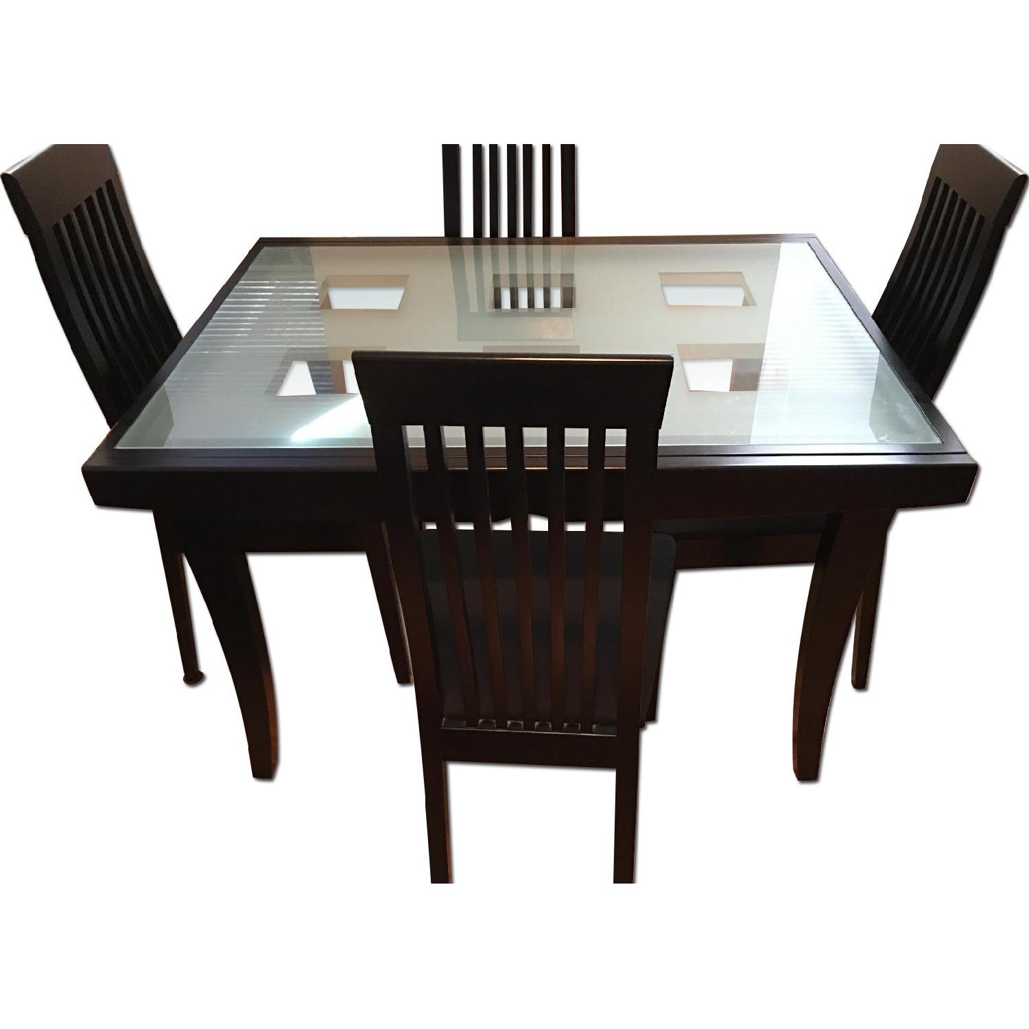 Calligaris Expandable Glass & Wood 5-Piece Dining Set - image-0
