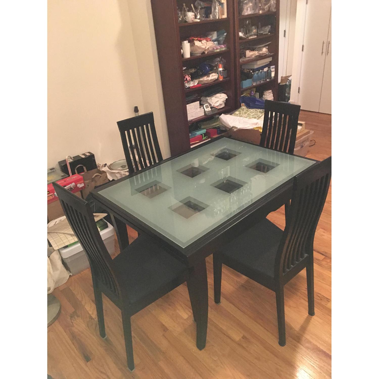 Calligaris Expandable Glass & Wood 5-Piece Dining Set - image-7