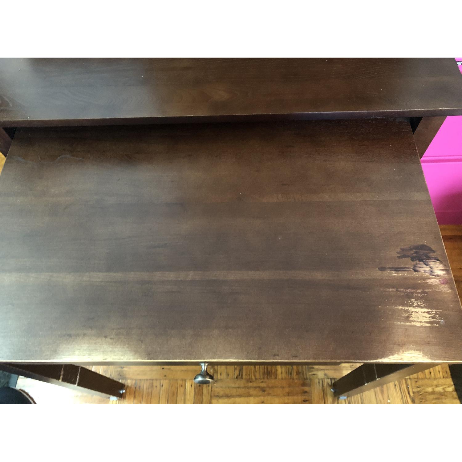 Container Store Solid Wood Roll-Out Desk Java - image-2