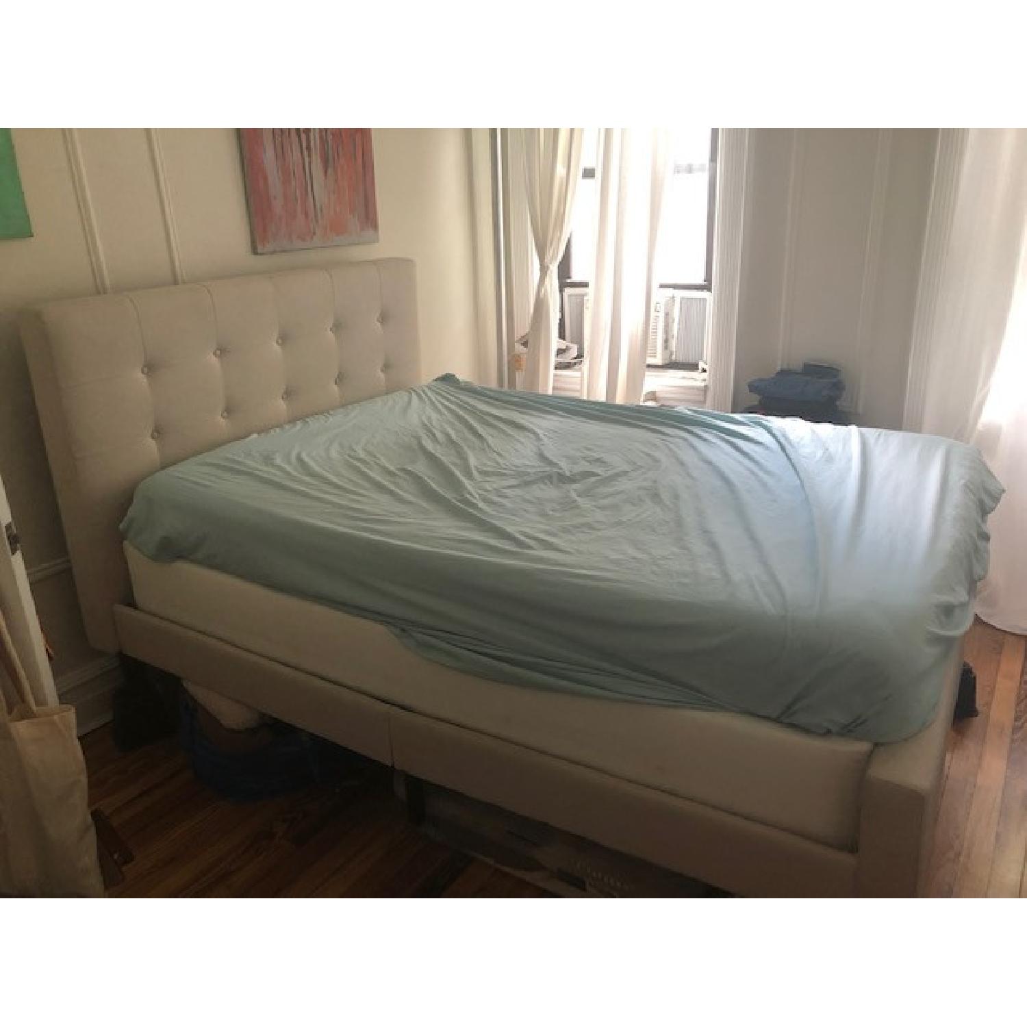 Tufted headboard and bed frame - image-1