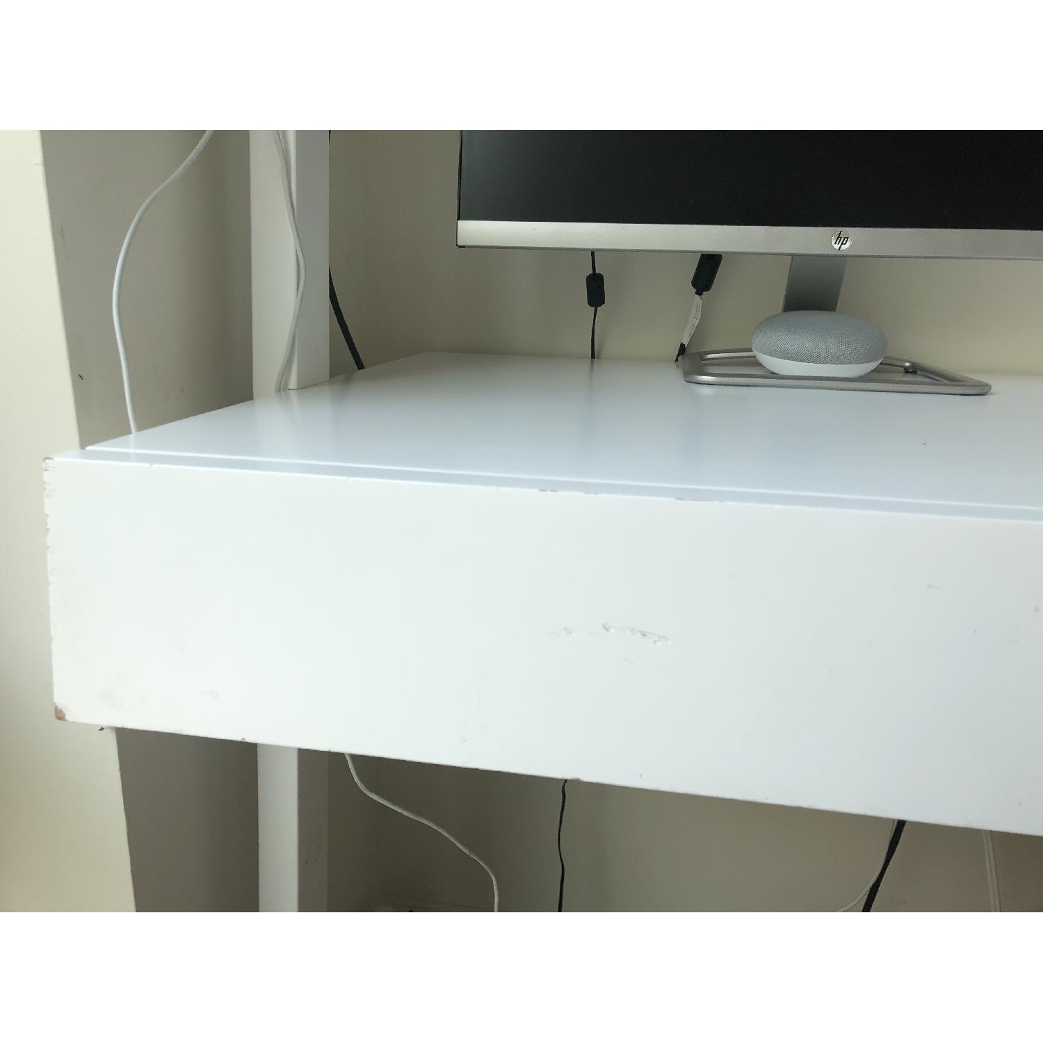 Crate & Barrel Sawyer White Leaning Desk - image-4