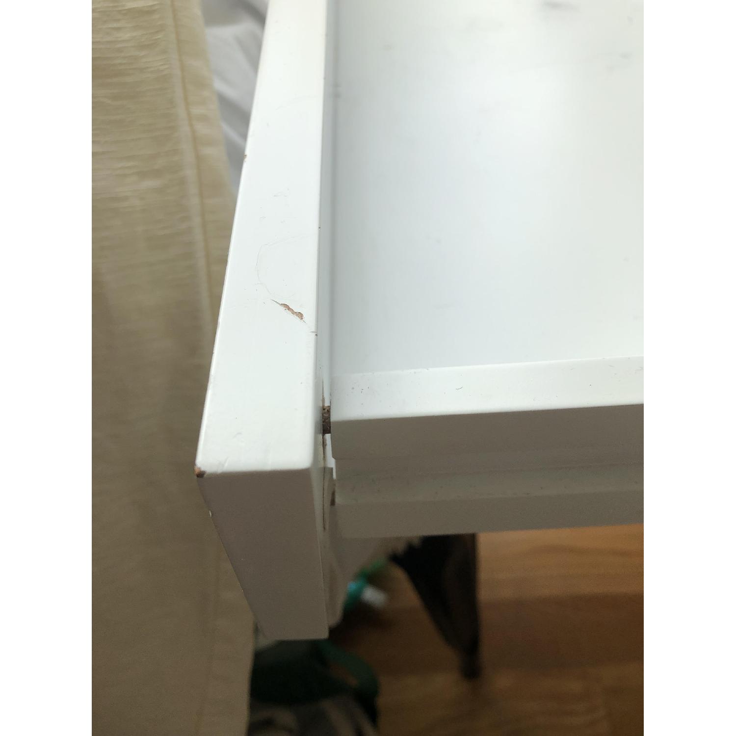 Crate & Barrel Sawyer White Leaning Desk - image-6