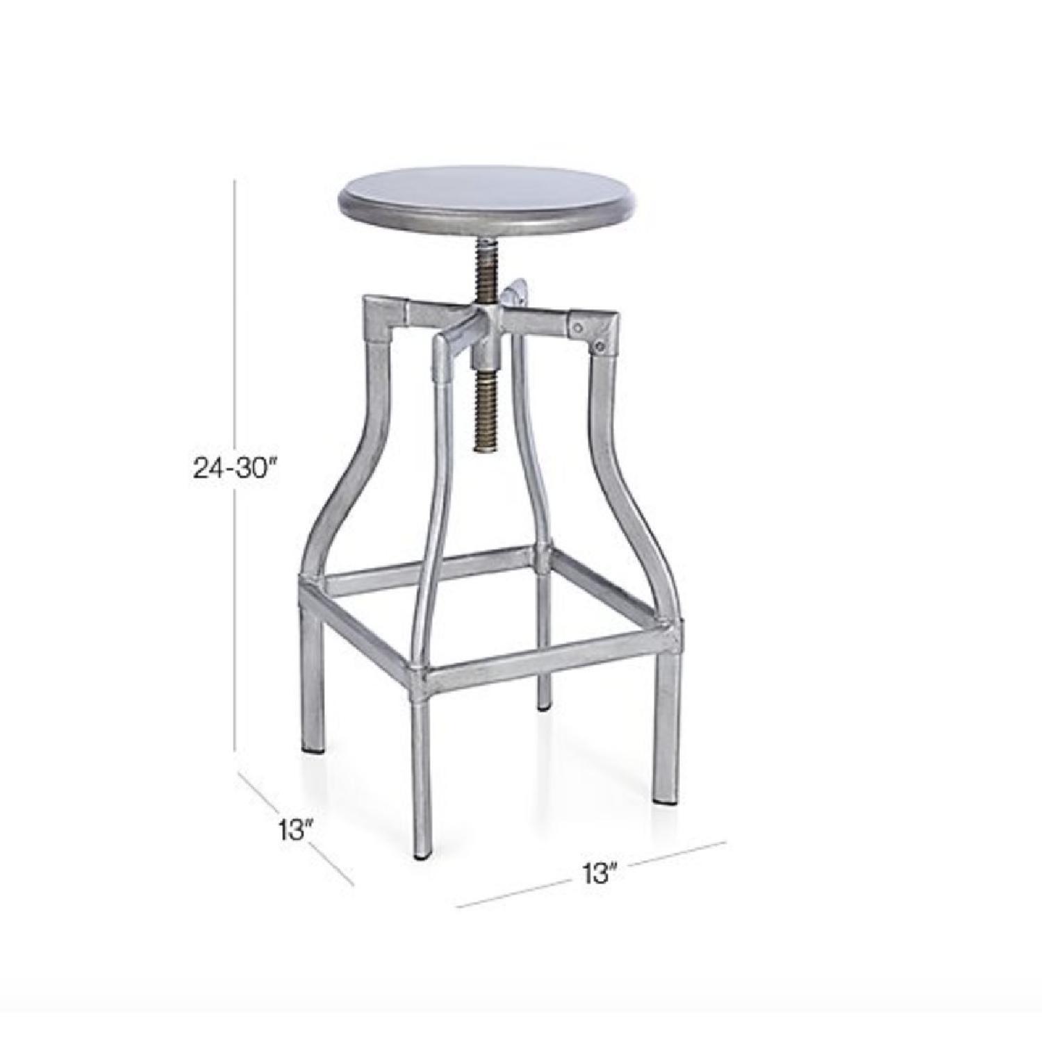 Crate & Barrel Turner Gunmetal Adjustable Backless Barstools - image-1