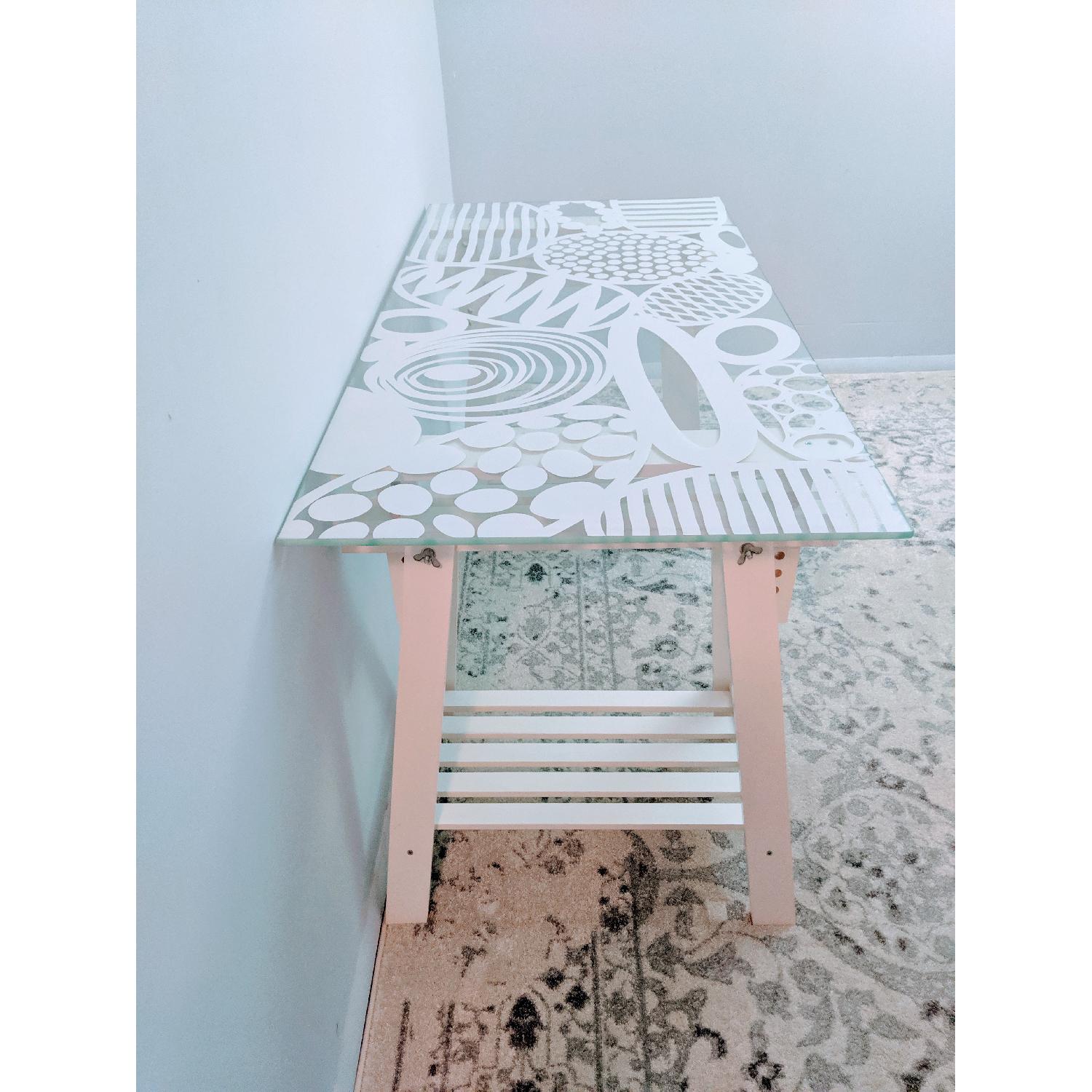 Ikea GLASHOLM Glass Dining Table / Desk AptDeco