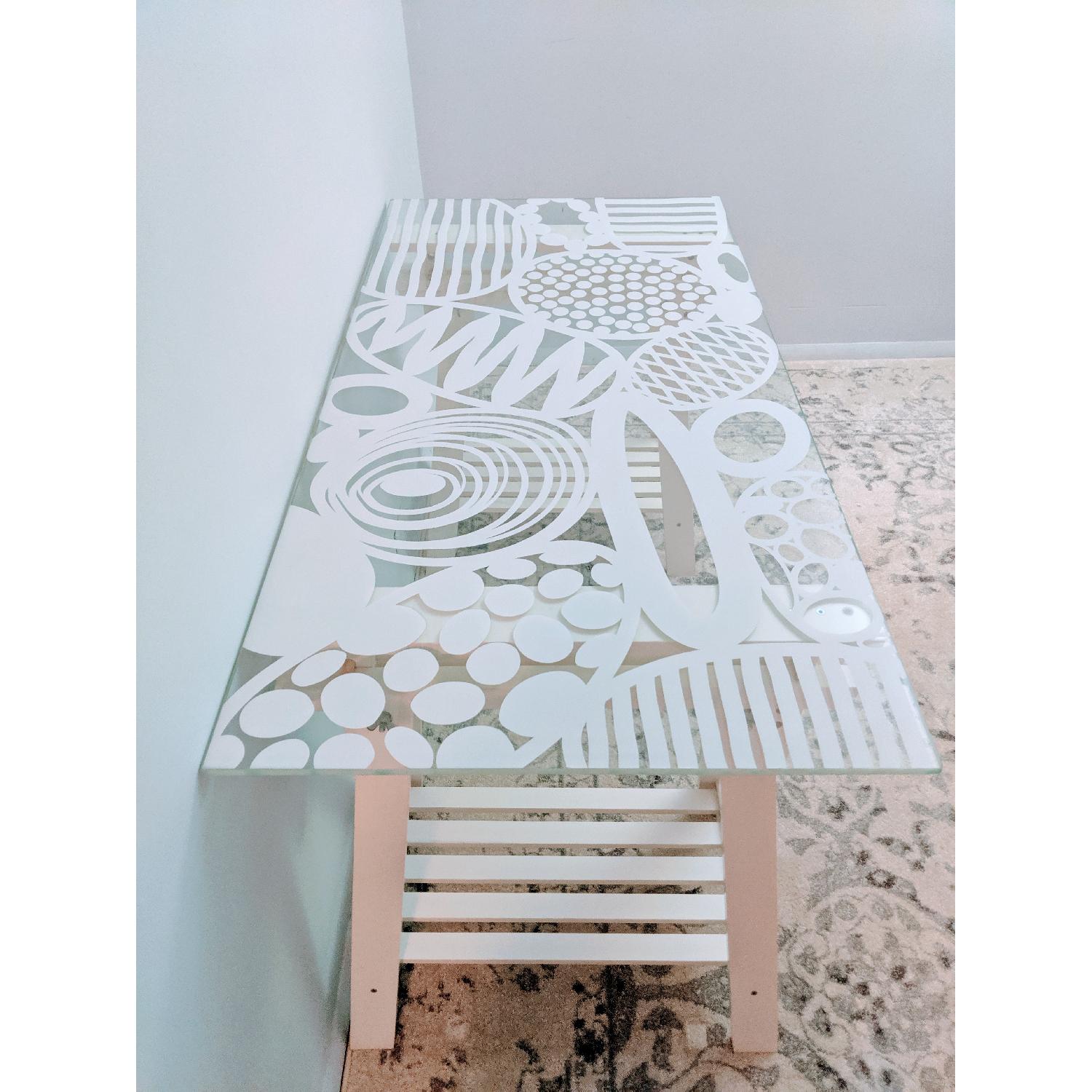 Ikea GLASHOLM Glass Dining Table / Desk AptDeco