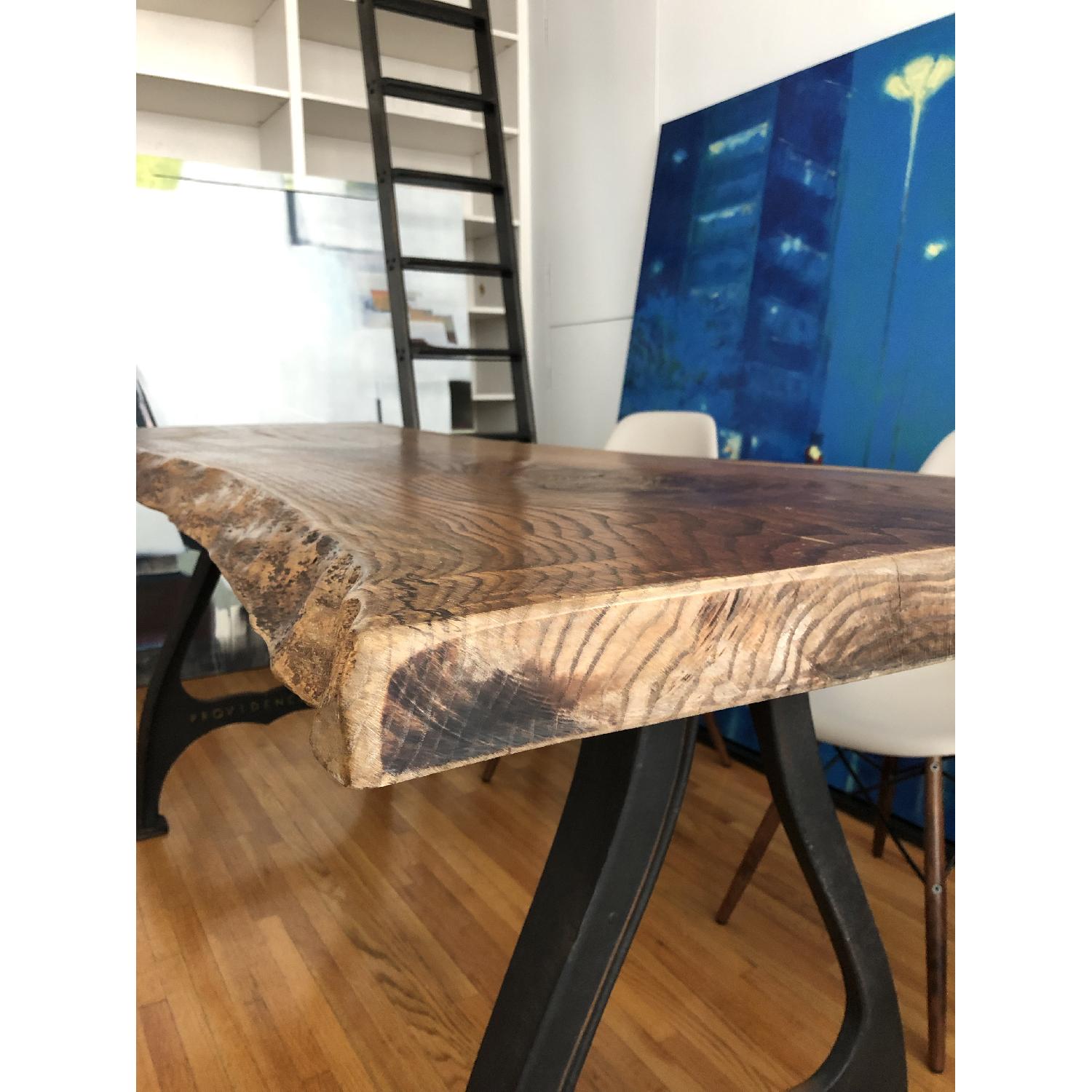 Reclaimed SOLID Oak wood rectangular dining table 70 x 22.5" - image-2