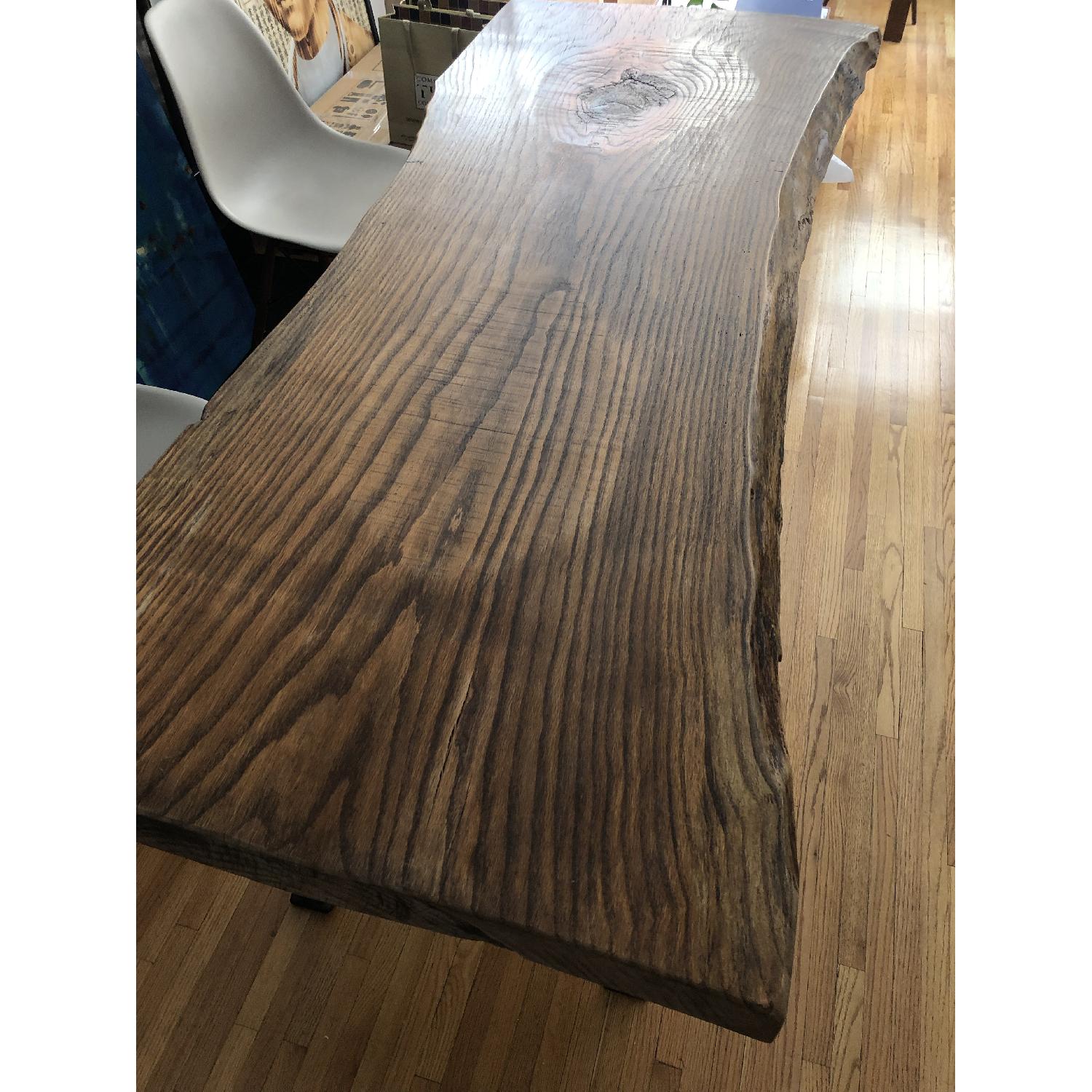 Reclaimed SOLID Oak wood rectangular dining table 70 x 22.5" - image-4