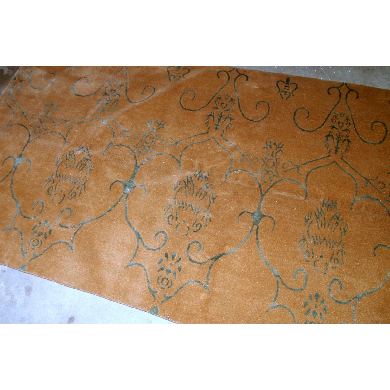 Handmade vintage Tibetan Modern runner with silk, 1B769 - image-1