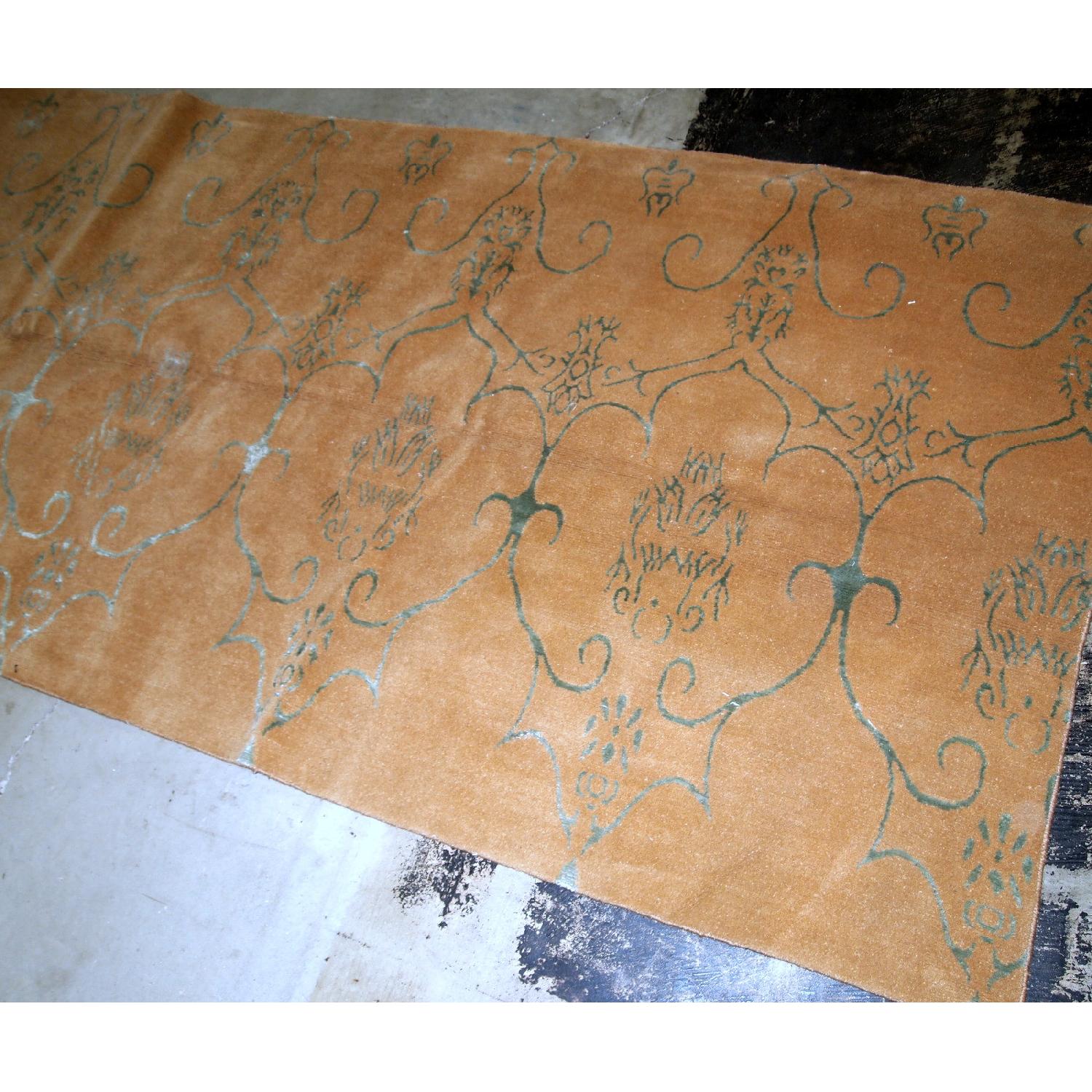 Handmade vintage Tibetan Modern runner with silk, 1B769 - image-2