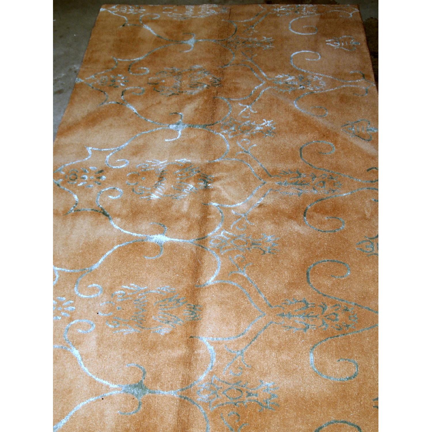 Handmade vintage Tibetan Modern runner with silk, 1B769 - image-3