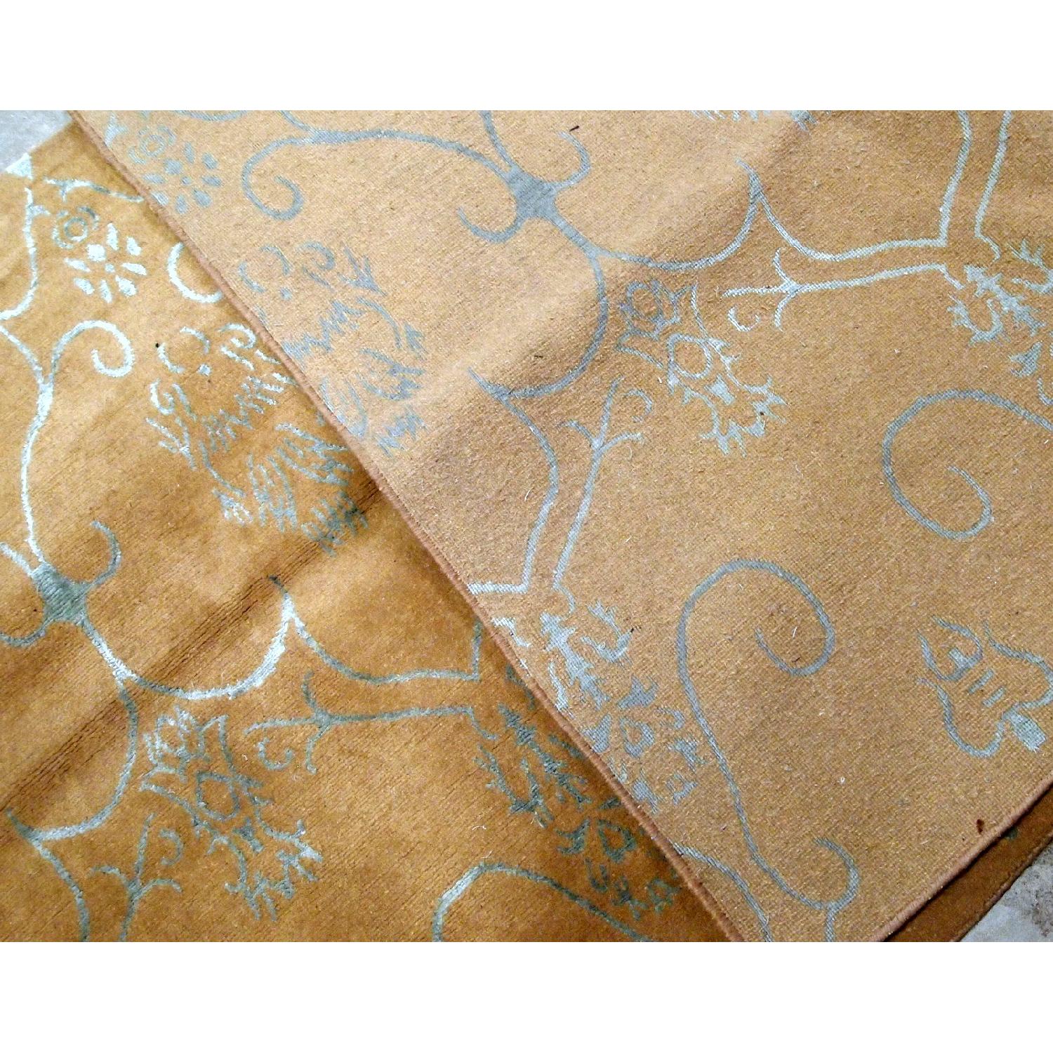 Handmade vintage Tibetan Modern runner with silk, 1B769 - image-4