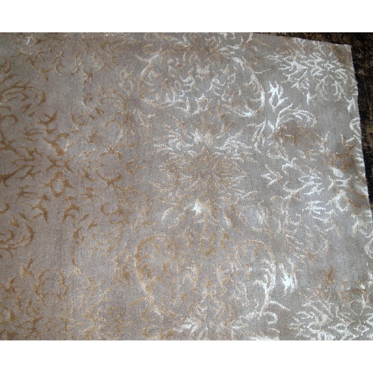 Handmade vintage Tibetan Modern runner with silk, 1B770 - image-2