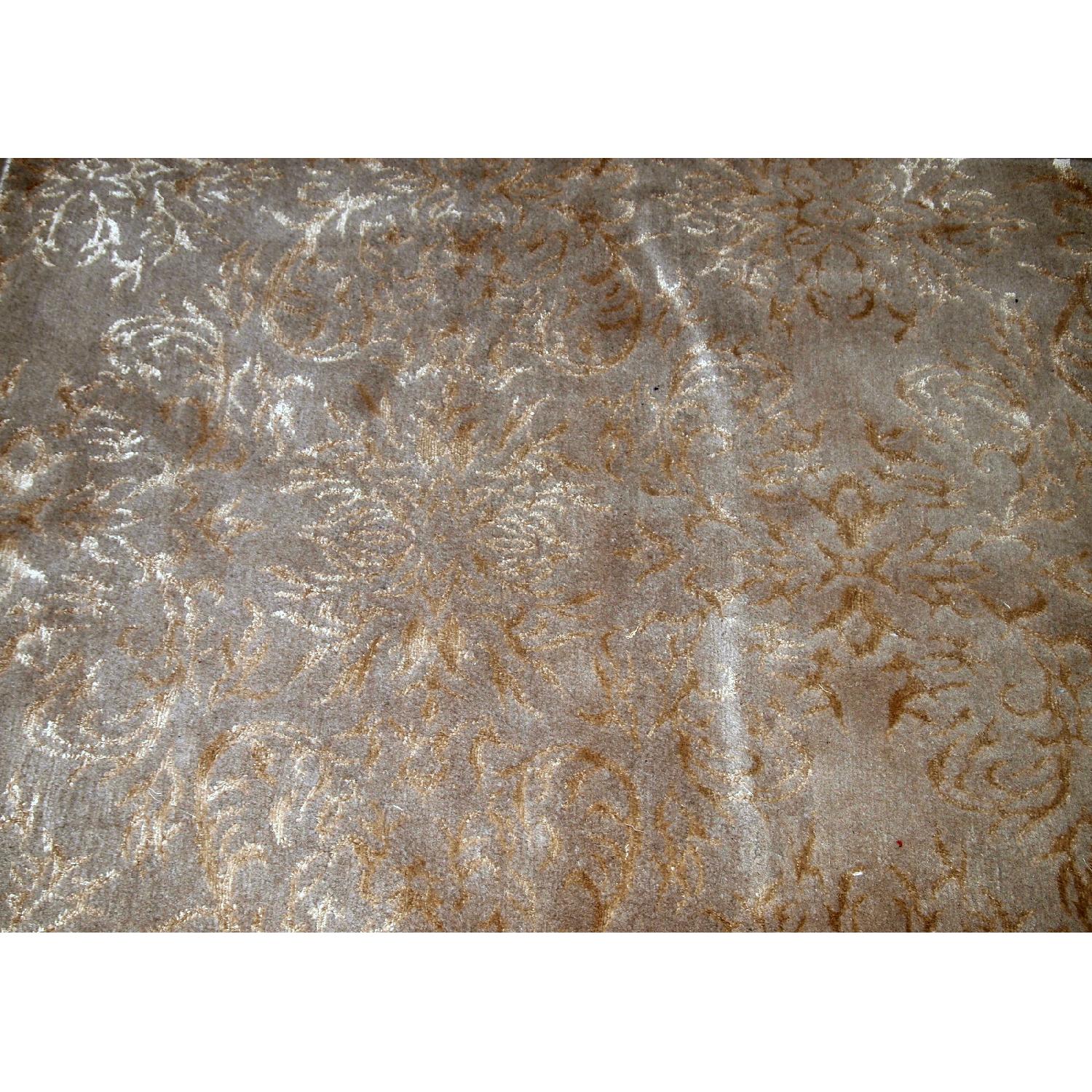 Handmade vintage Tibetan Modern runner with silk, 1B770 - image-4