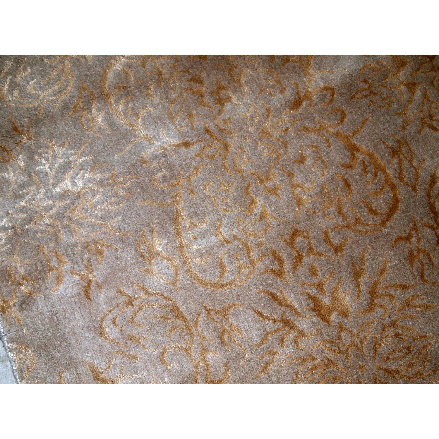 Handmade vintage Tibetan Modern runner with silk, 1B770 - image-9