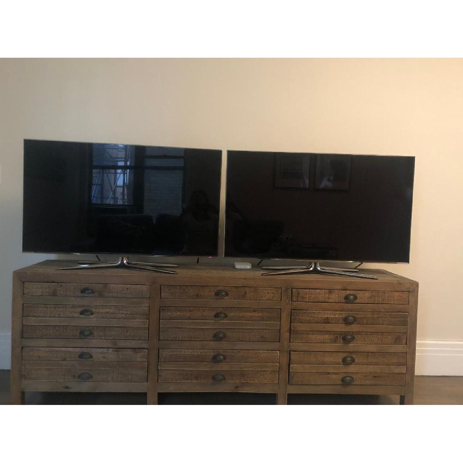 Restoration Hardware Printmaker's Antique Pine Media Console AptDeco