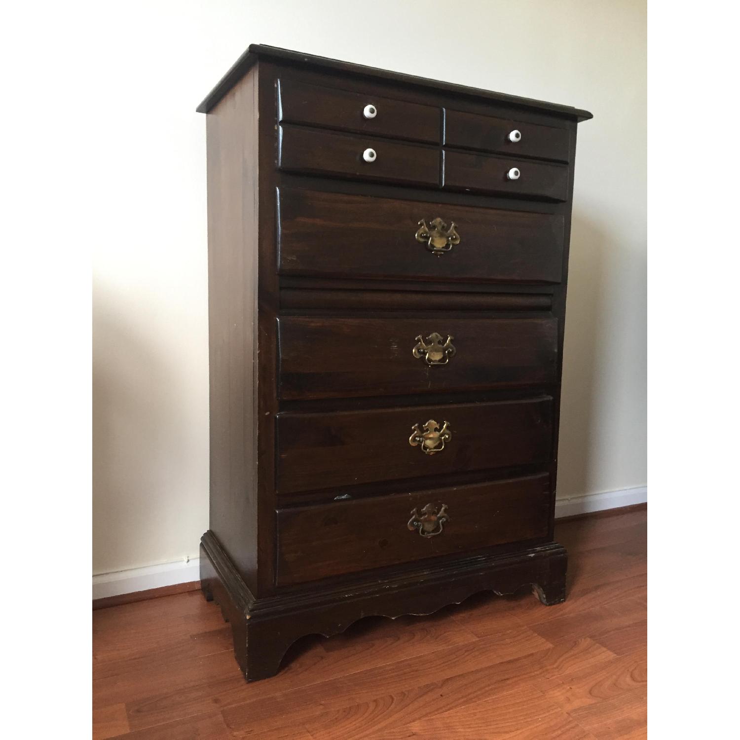 Ethan Allen Dark Wood 5Drawer Dresser AptDeco