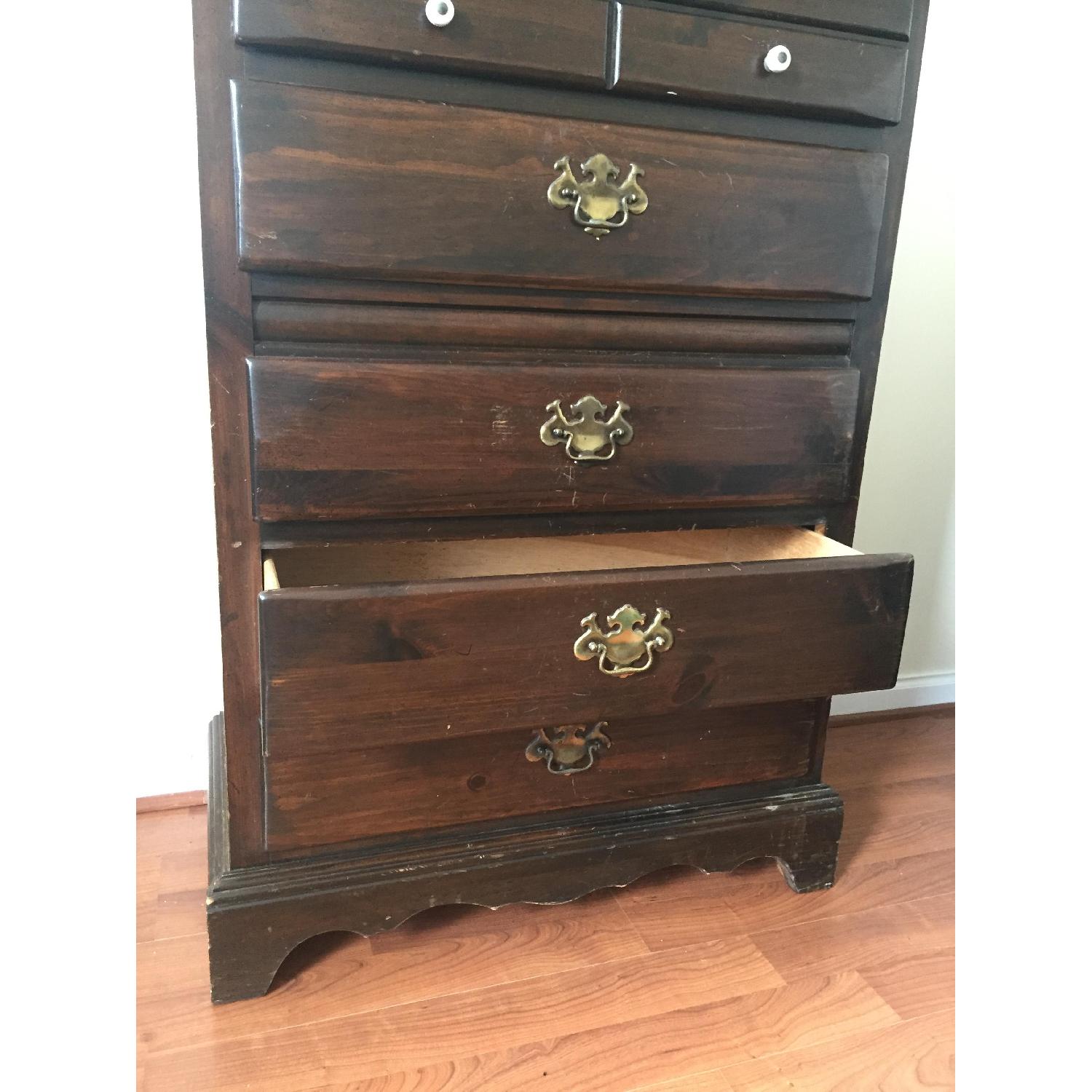 Ethan Allen Dark Wood 5Drawer Dresser AptDeco