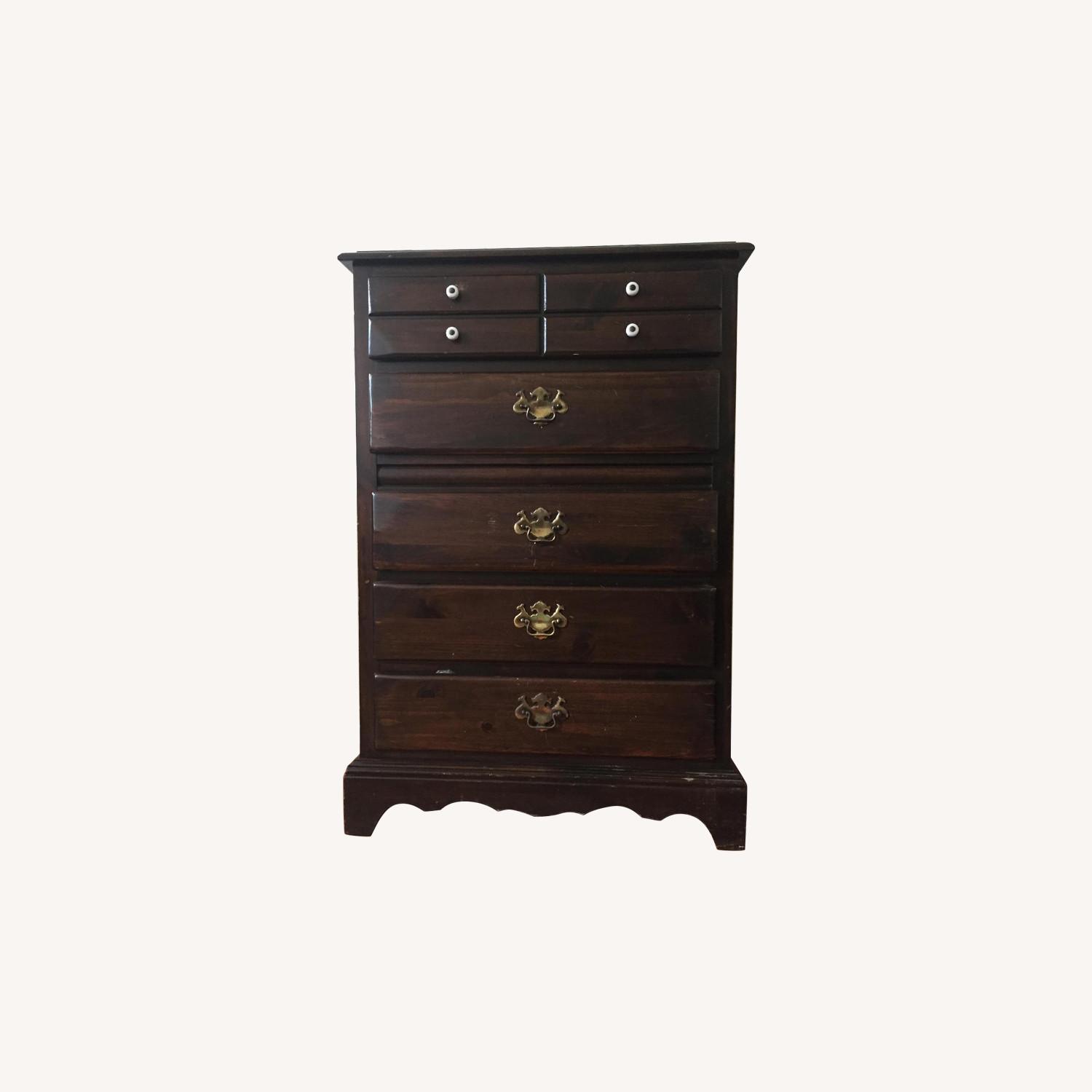 Ethan Allen Dark Wood 5Drawer Dresser AptDeco