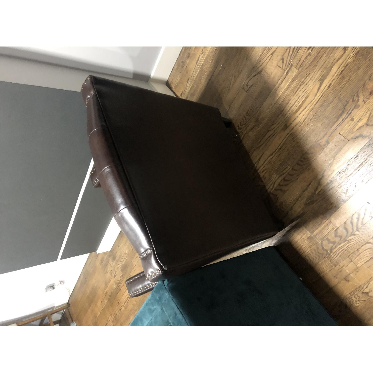 Leather and metal chair and ottoman - image-2