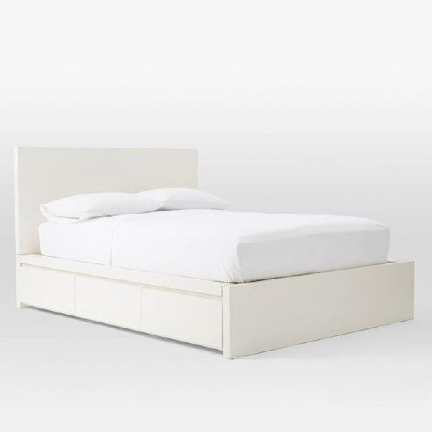 West Elm Queen Storage Platform Bed w/ Headboard AptDeco