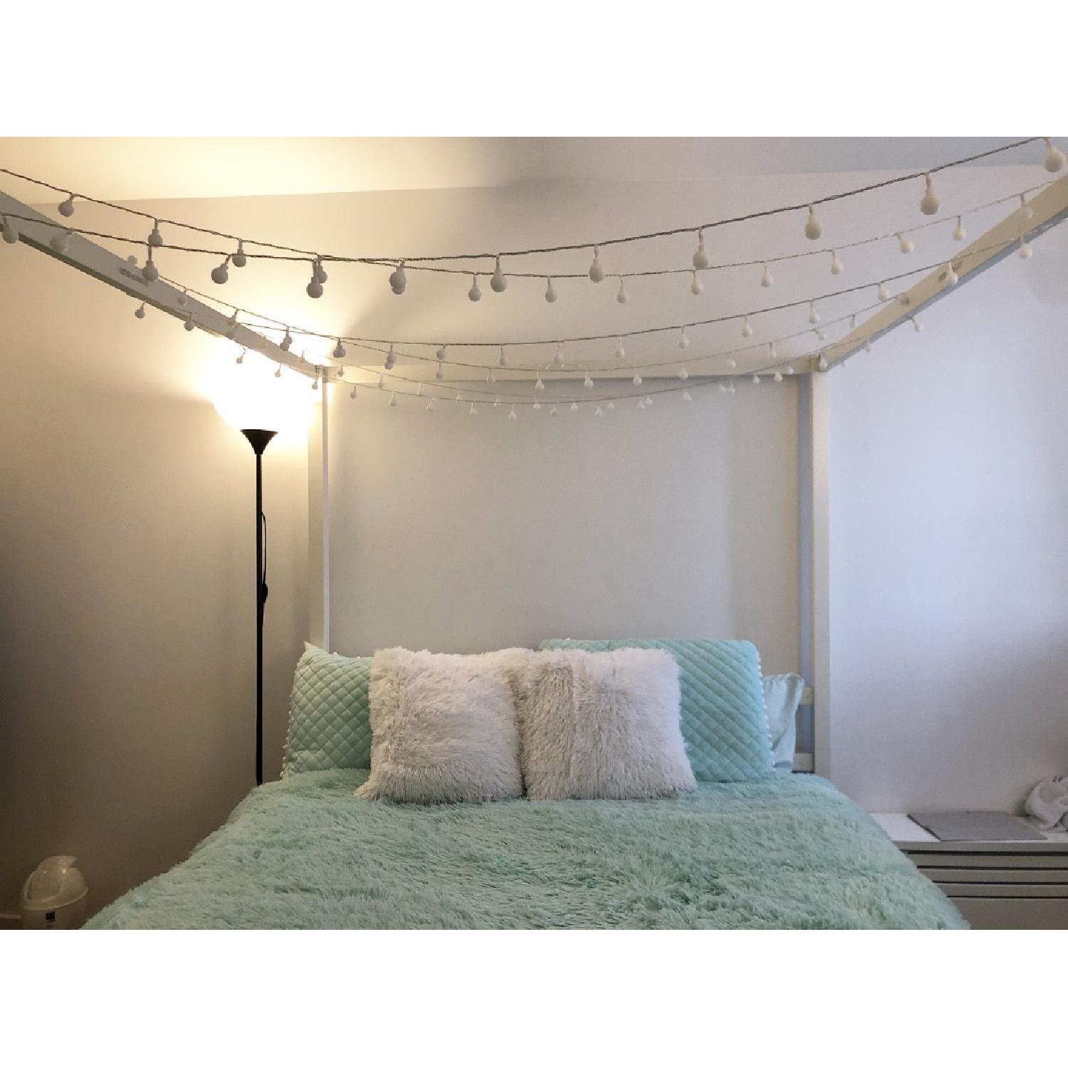 White Canopy Bed - Queen Size - image-1