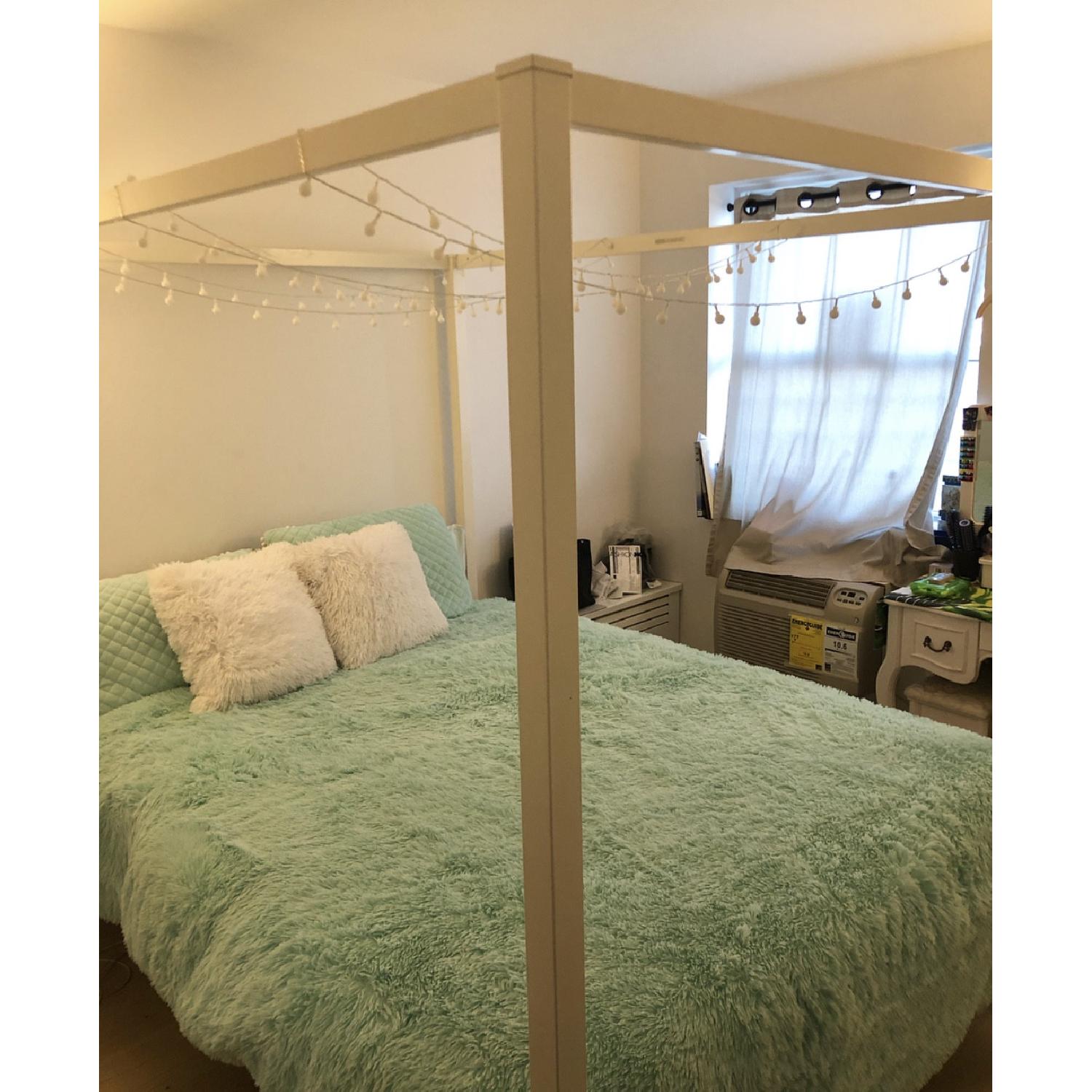 White Canopy Bed - Queen Size - image-2