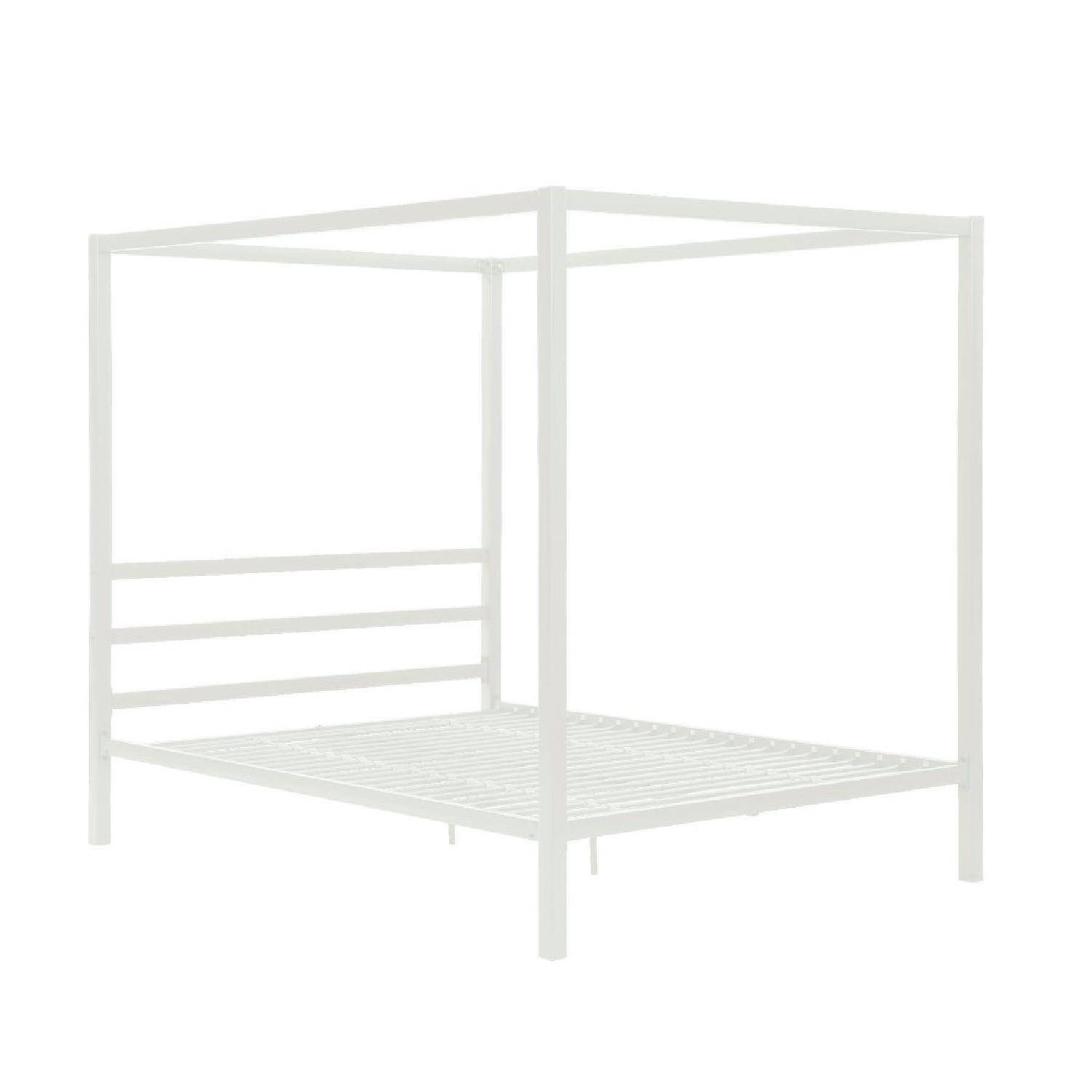 White Canopy Bed - Queen Size - image-0