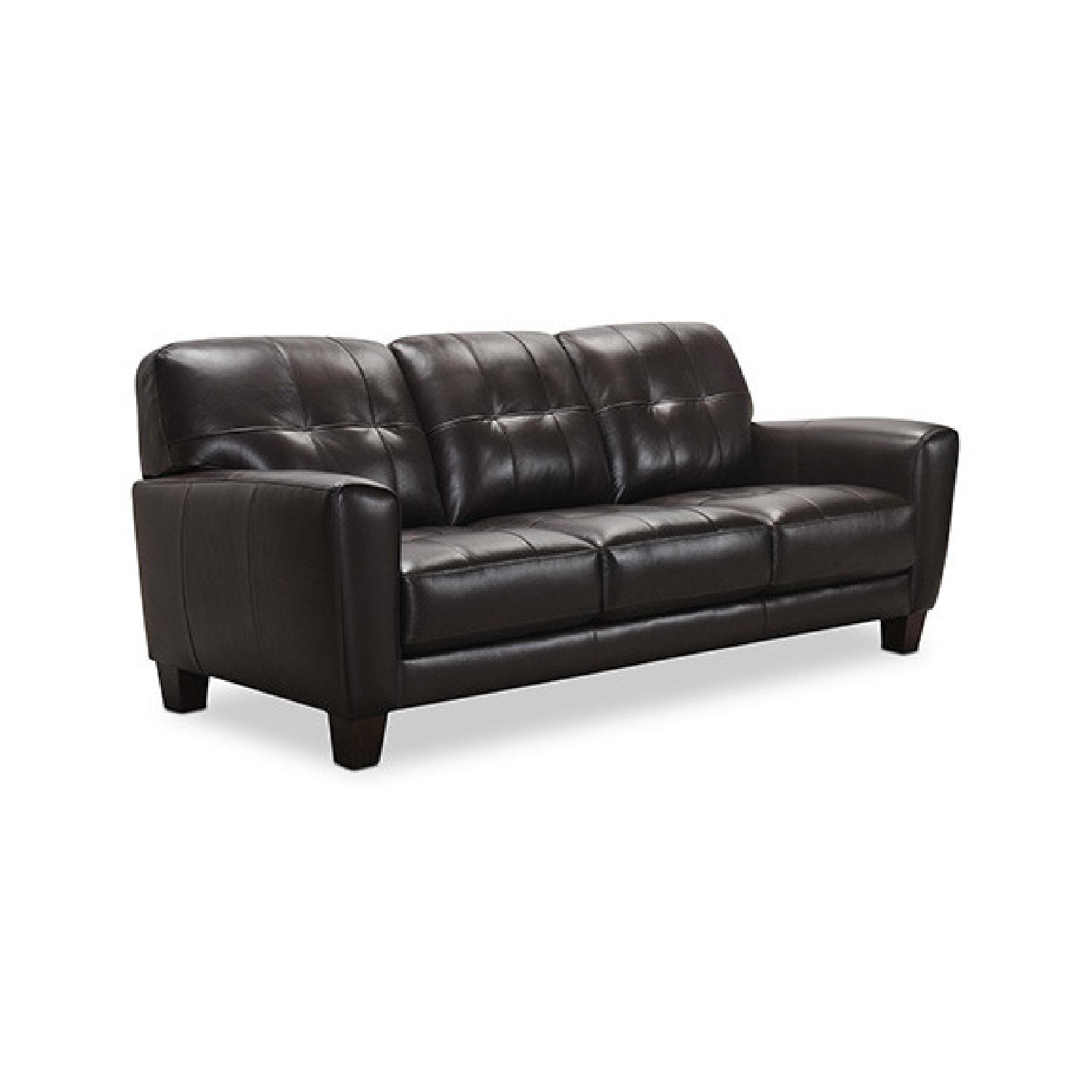 Macys Kaleb Leather Sofa and Recliner set - image-0