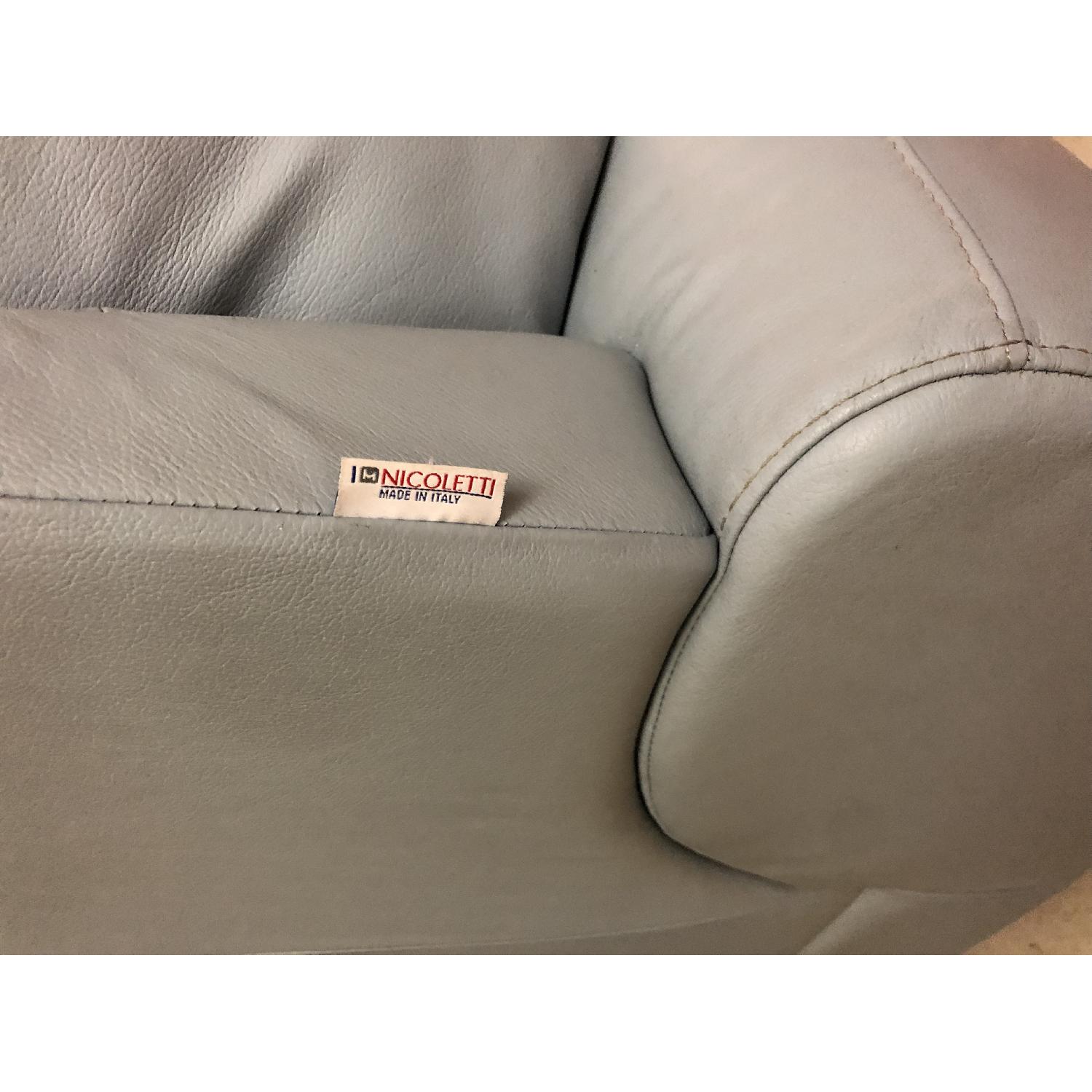 Nicoletti Italian Blue Leather Sofa - image-3