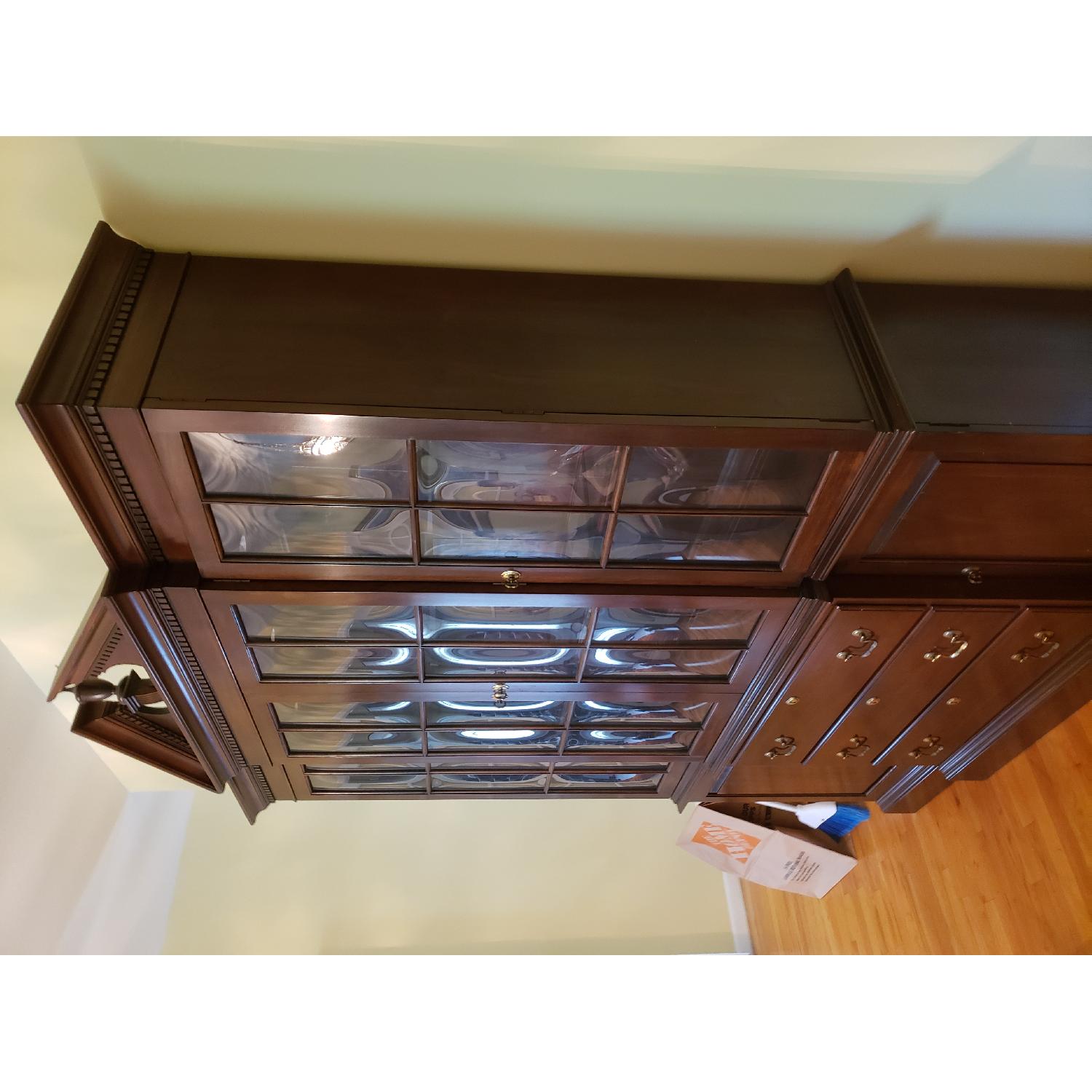 Ethan Allen Dark Brown Wood China Cabinet - image-2
