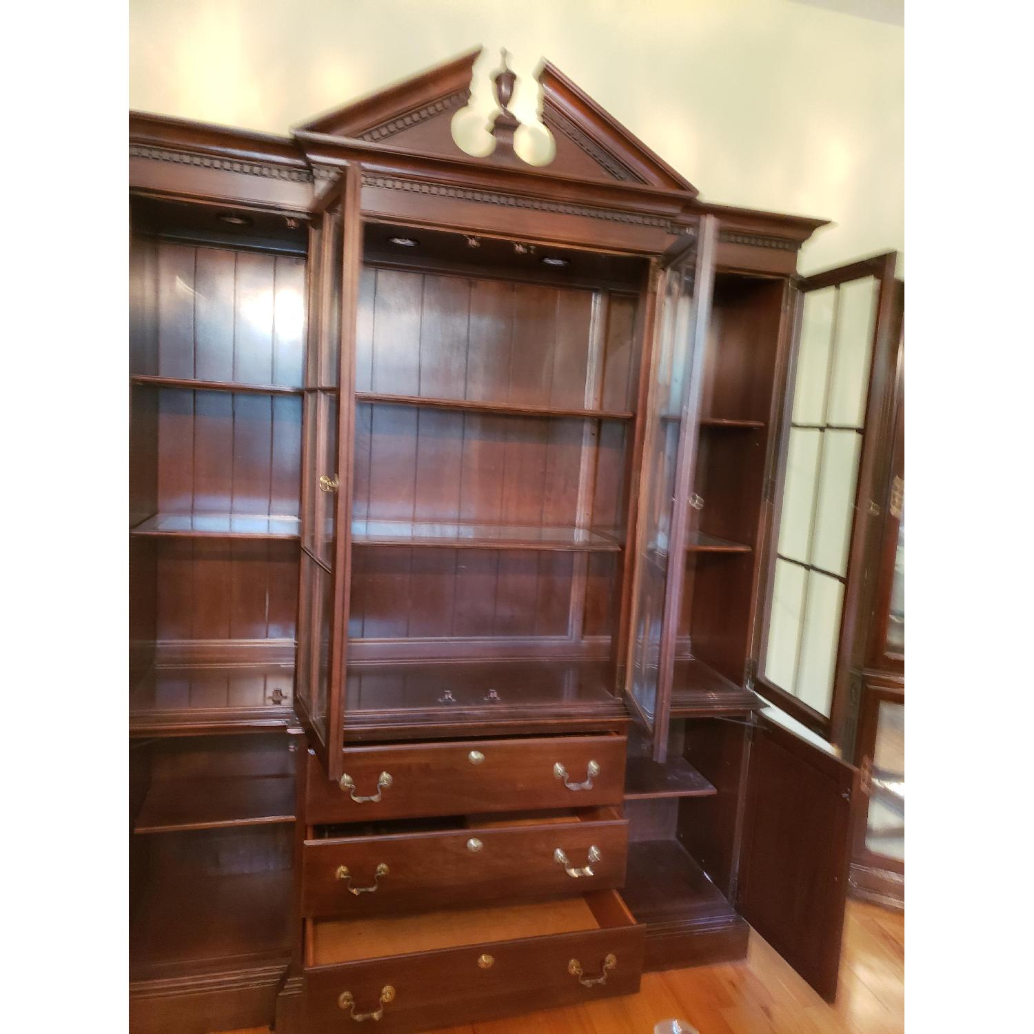 Ethan Allen Dark Brown Wood China Cabinet - image-3