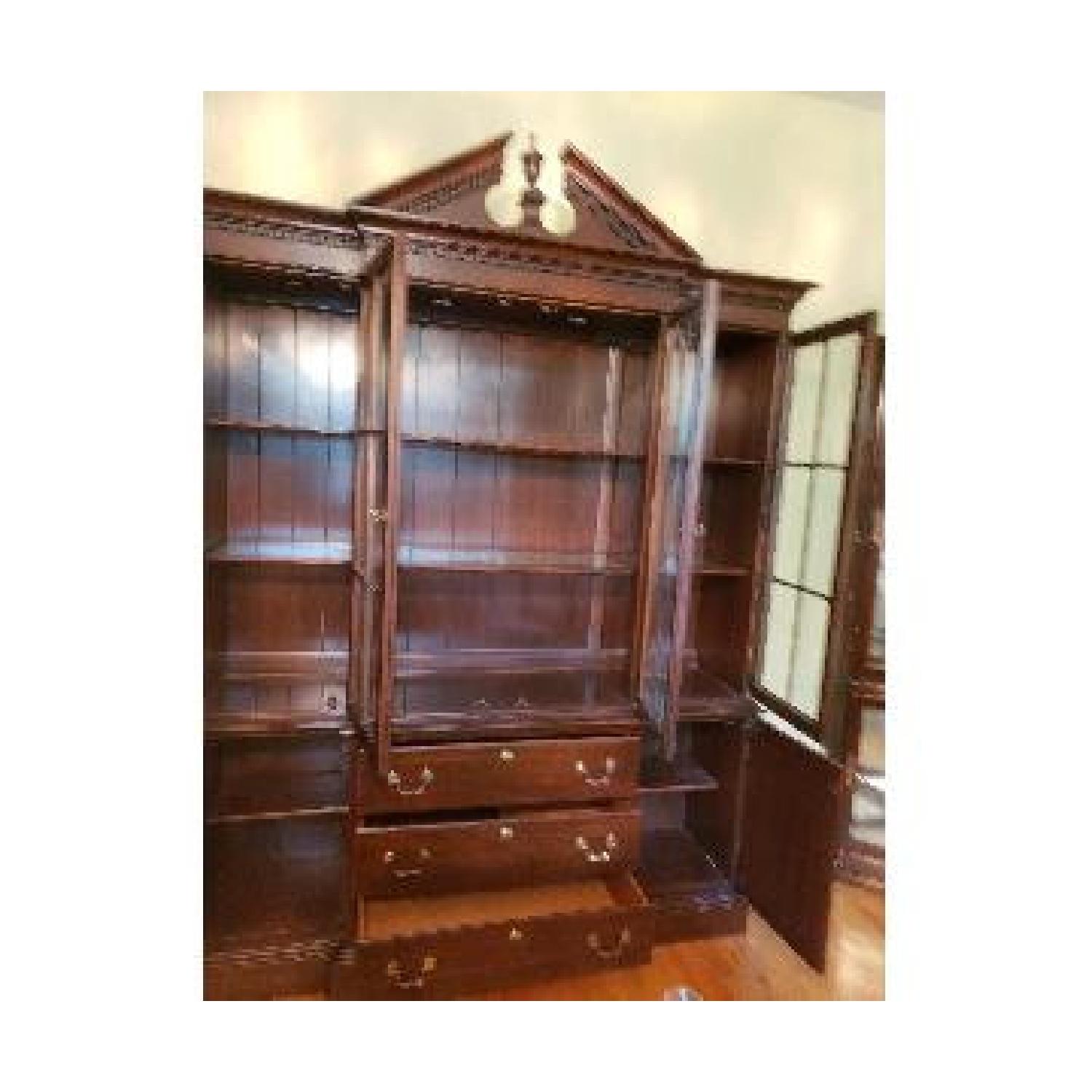 Ethan Allen Dark Brown Wood China Cabinet - image-4