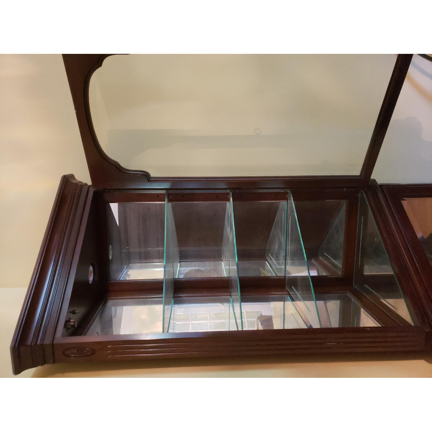 Ethan Allen Dark Brown Wood Curio Cabinet - image-1