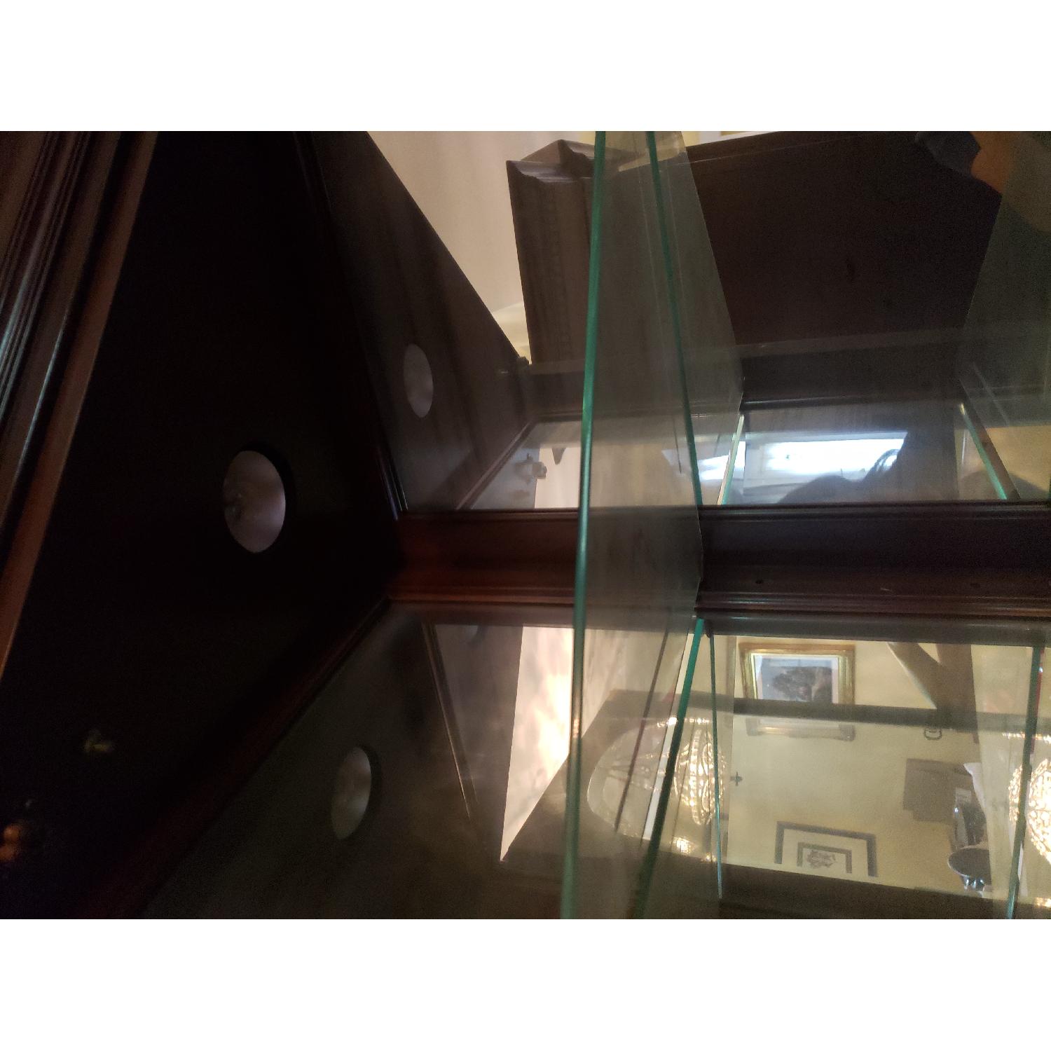 Ethan Allen Dark Brown Wood Curio Cabinet - image-3