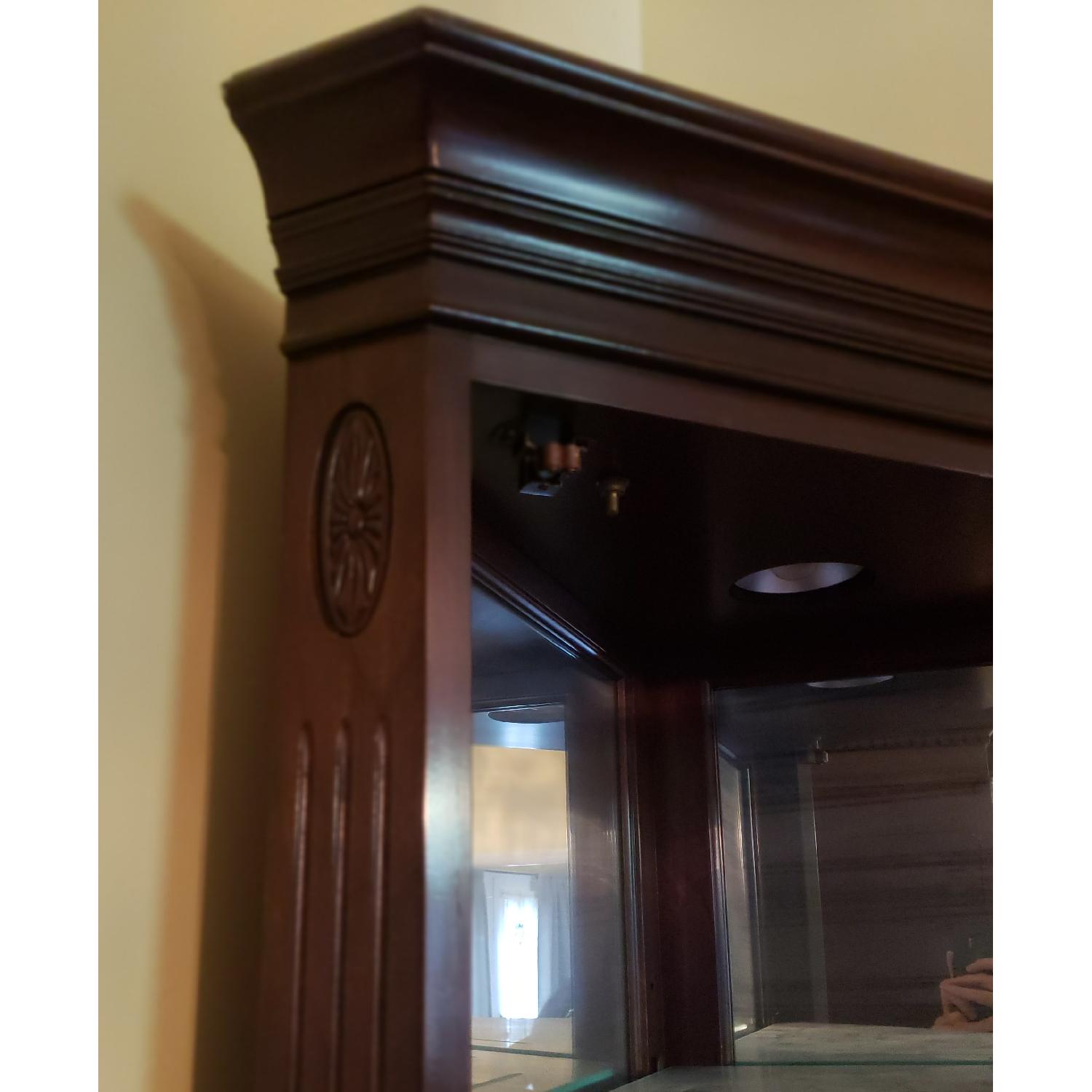 Ethan Allen Dark Brown Wood Curio Cabinet - image-4