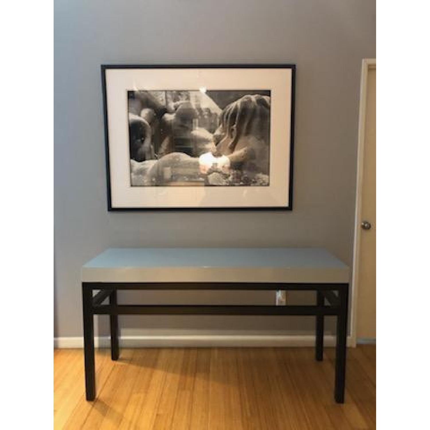 Light blue with black entryway table - image-1