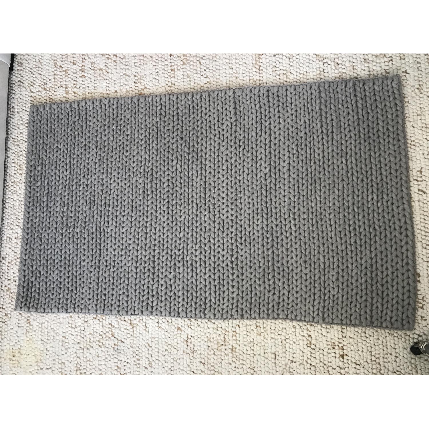 Gray Braided Wool Rug - image-1